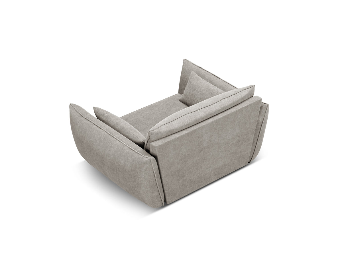 Fauteuil in chenille stof VANDA lichtgrijs