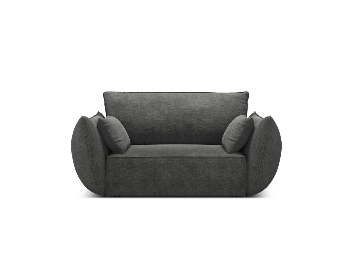 Fauteuil in chenille stof VANDA donkergrijs