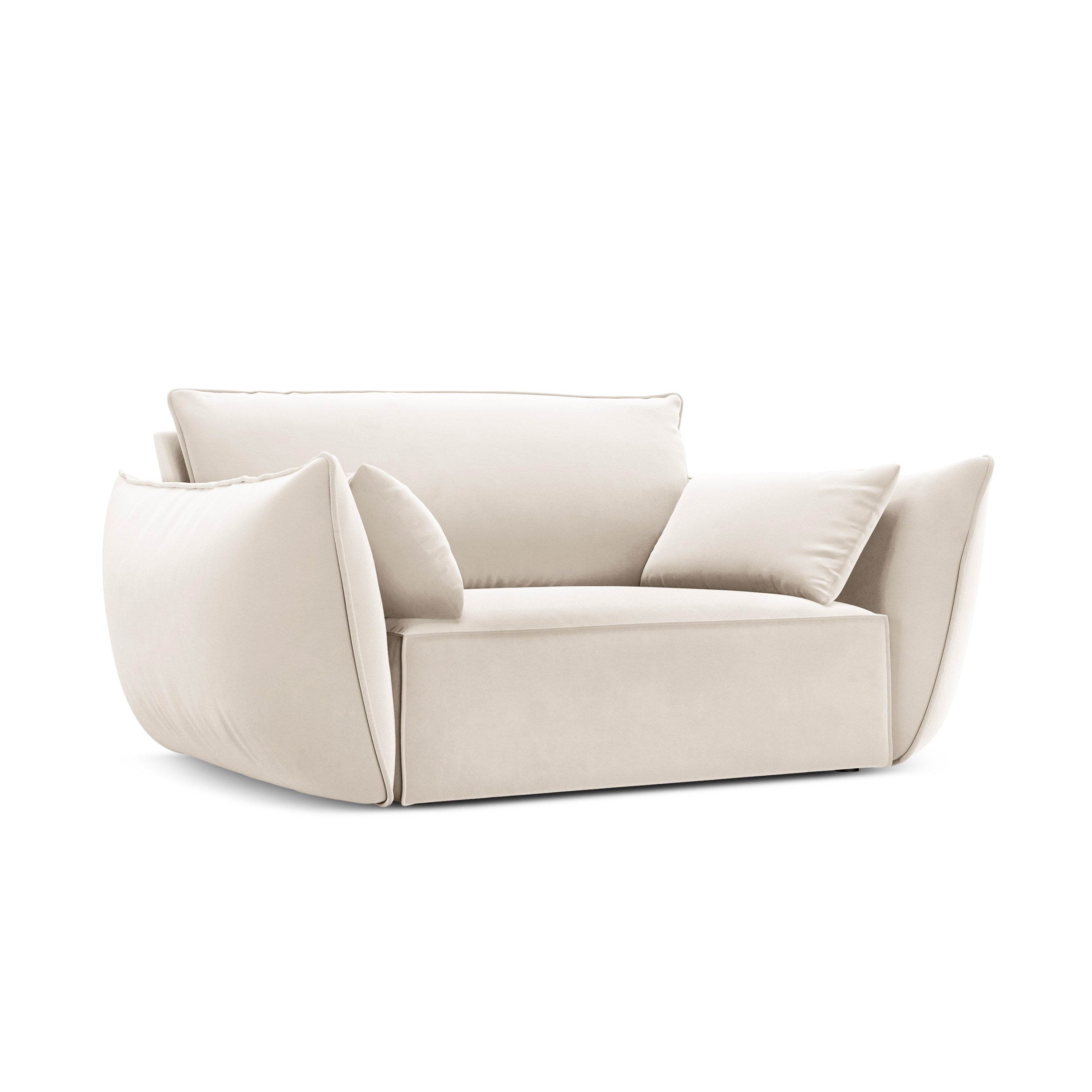 Fluwelen fauteuil VANDA beige