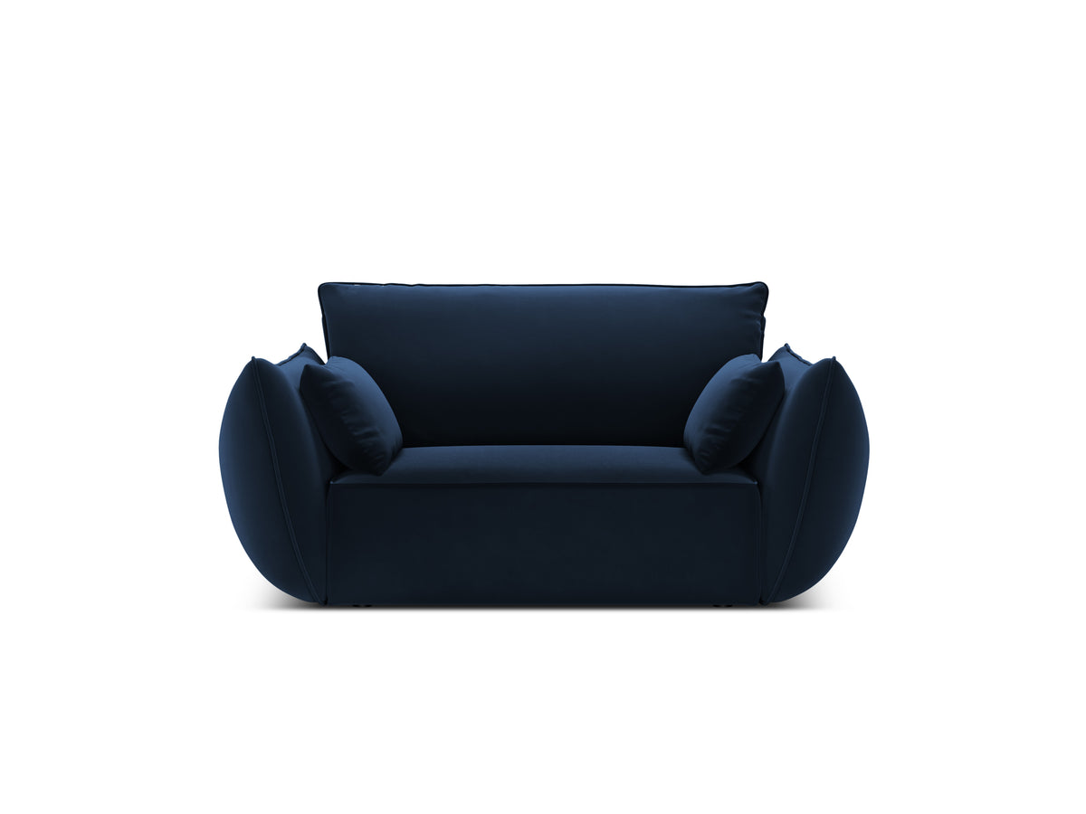 Fluwelen fauteuil VANDA marineblauw