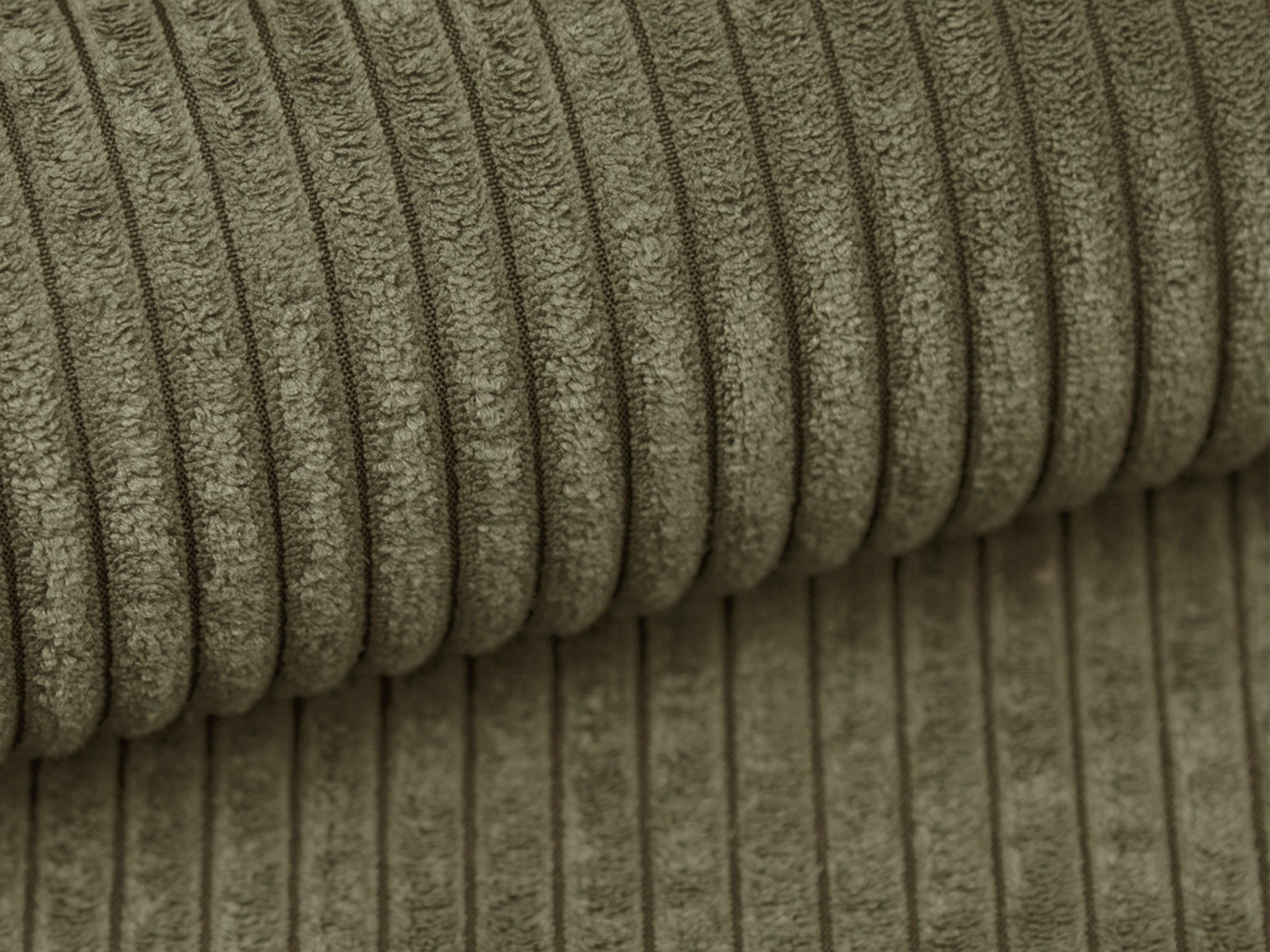 Linkerhoekbank met slaapfunctie RIBES groene corduroy