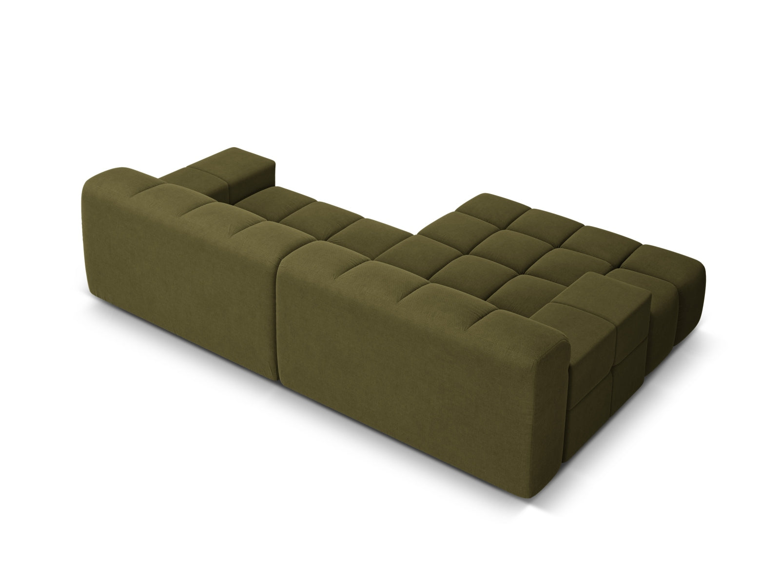 Left-facing 2-seater sofa AGAVE green chenille