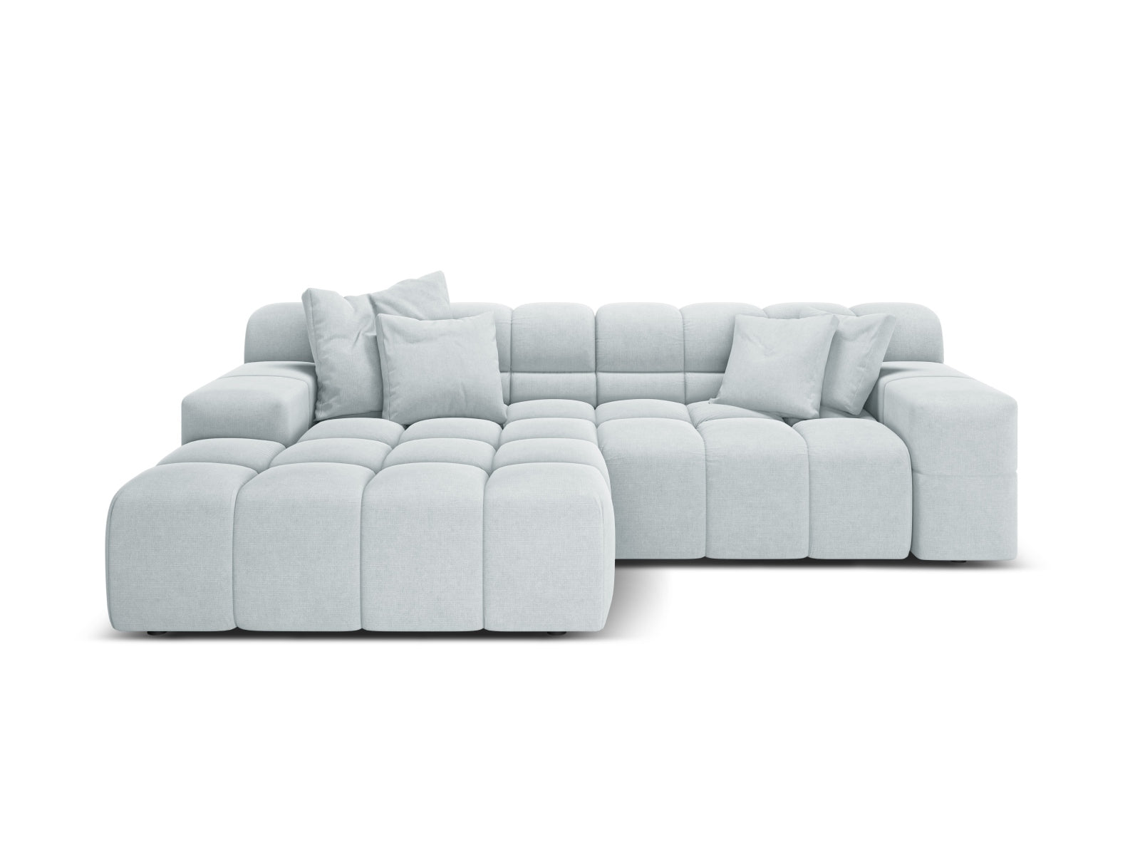 Left-facing 2-seater corner sofa AGAVE gray chenille