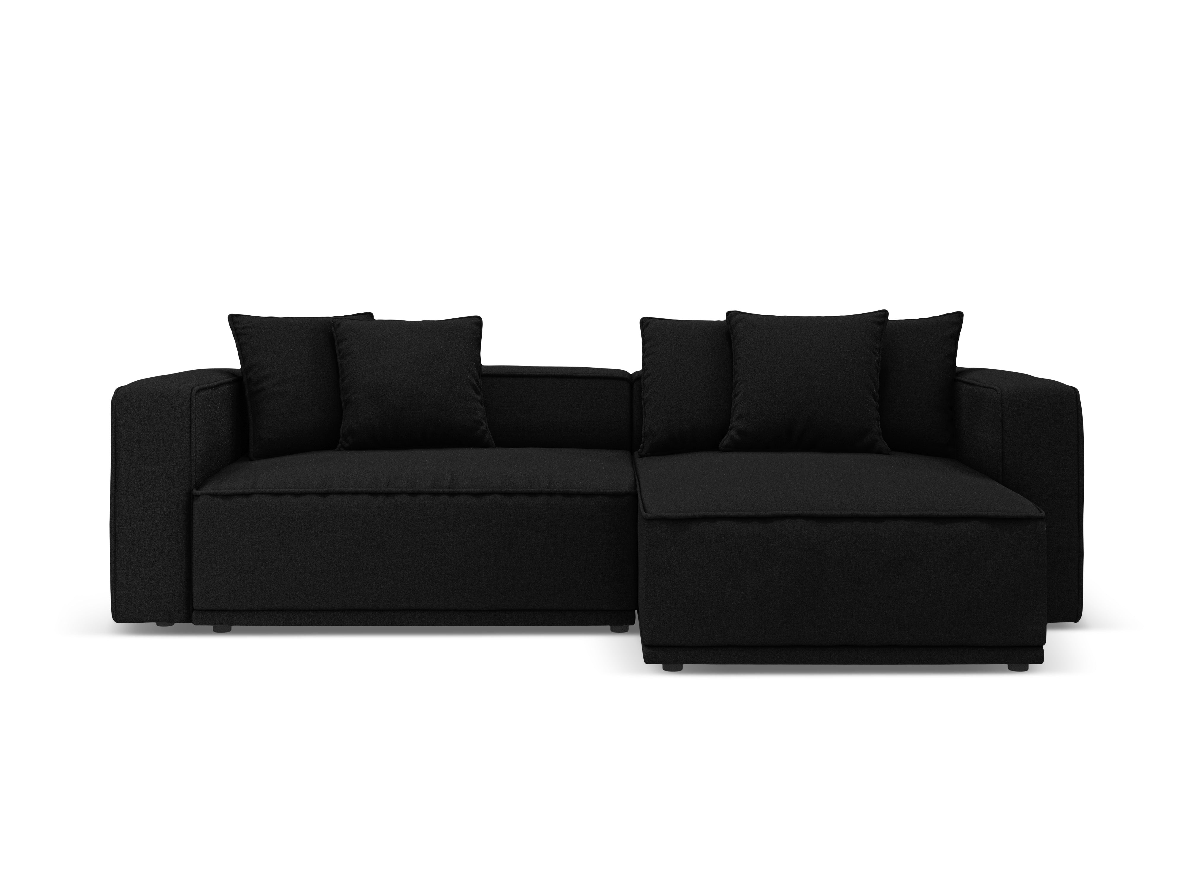 Rechthoekige bank met slaapfunctie RIBES zwart chenille