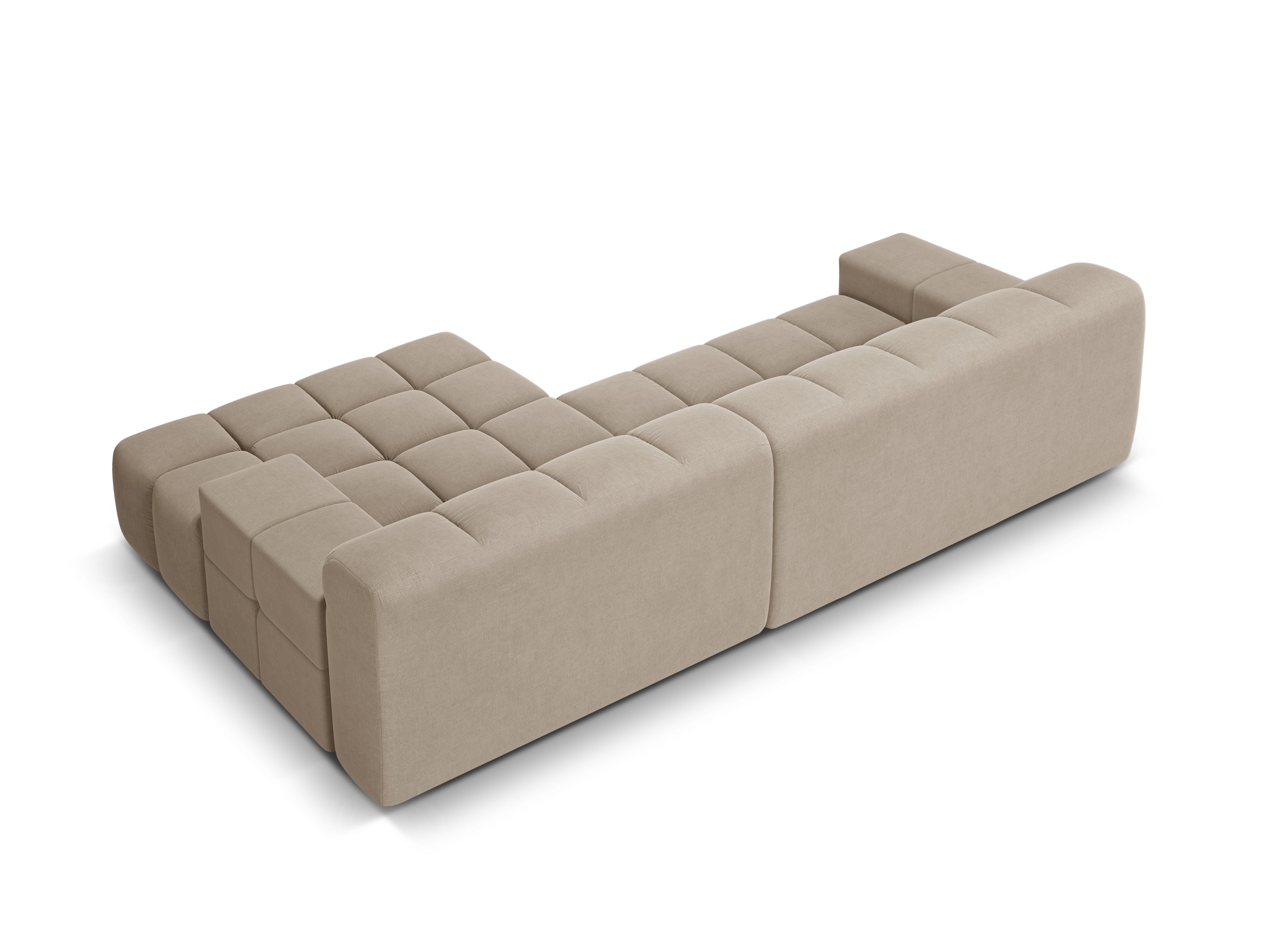 3-sitziger rechter Ecksofa AGAVE beige Chenille