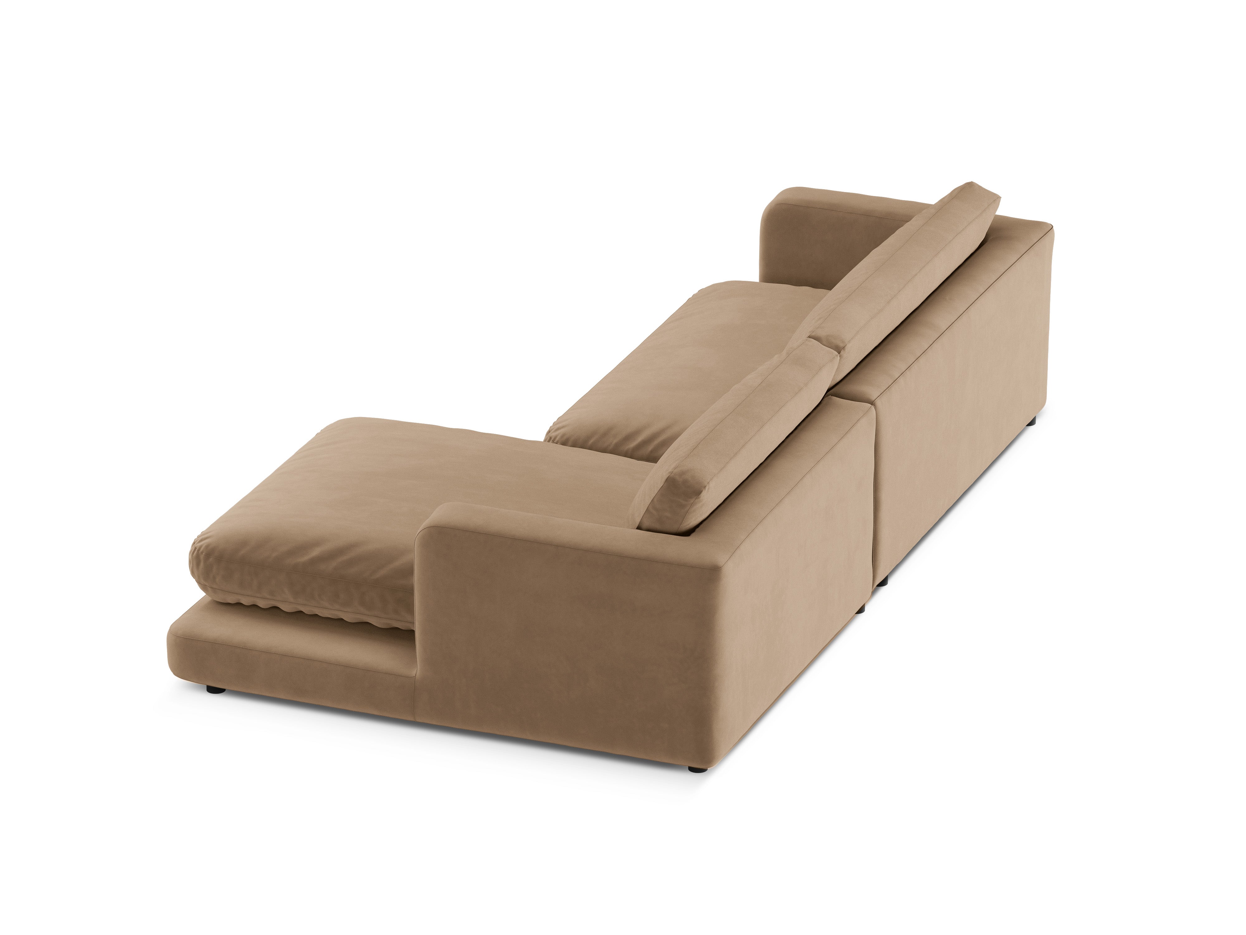 Right-facing velvet corner sofa DAPHNE beige