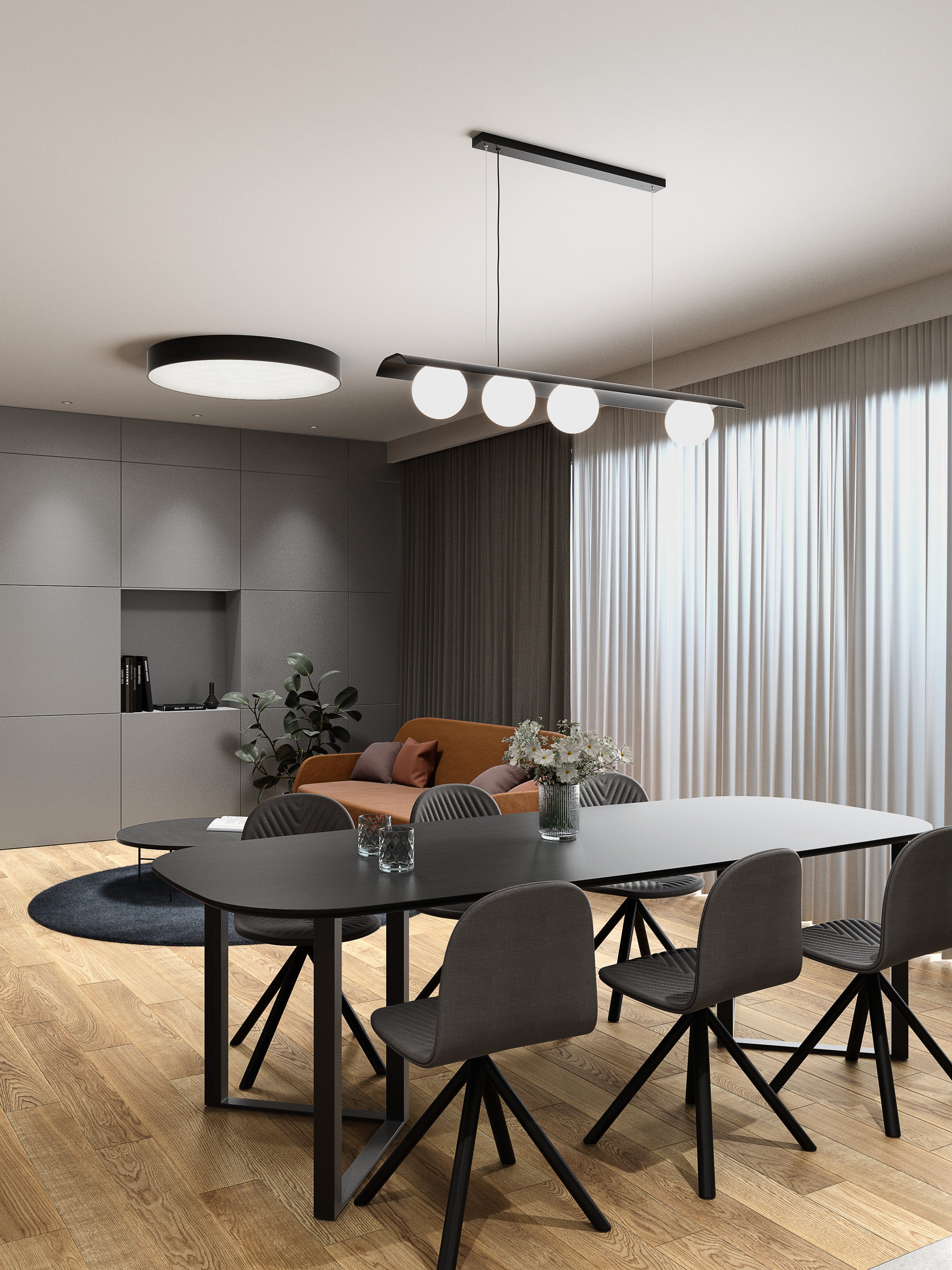 MODERN BALL ASYMMETRY X4 pendant lamp