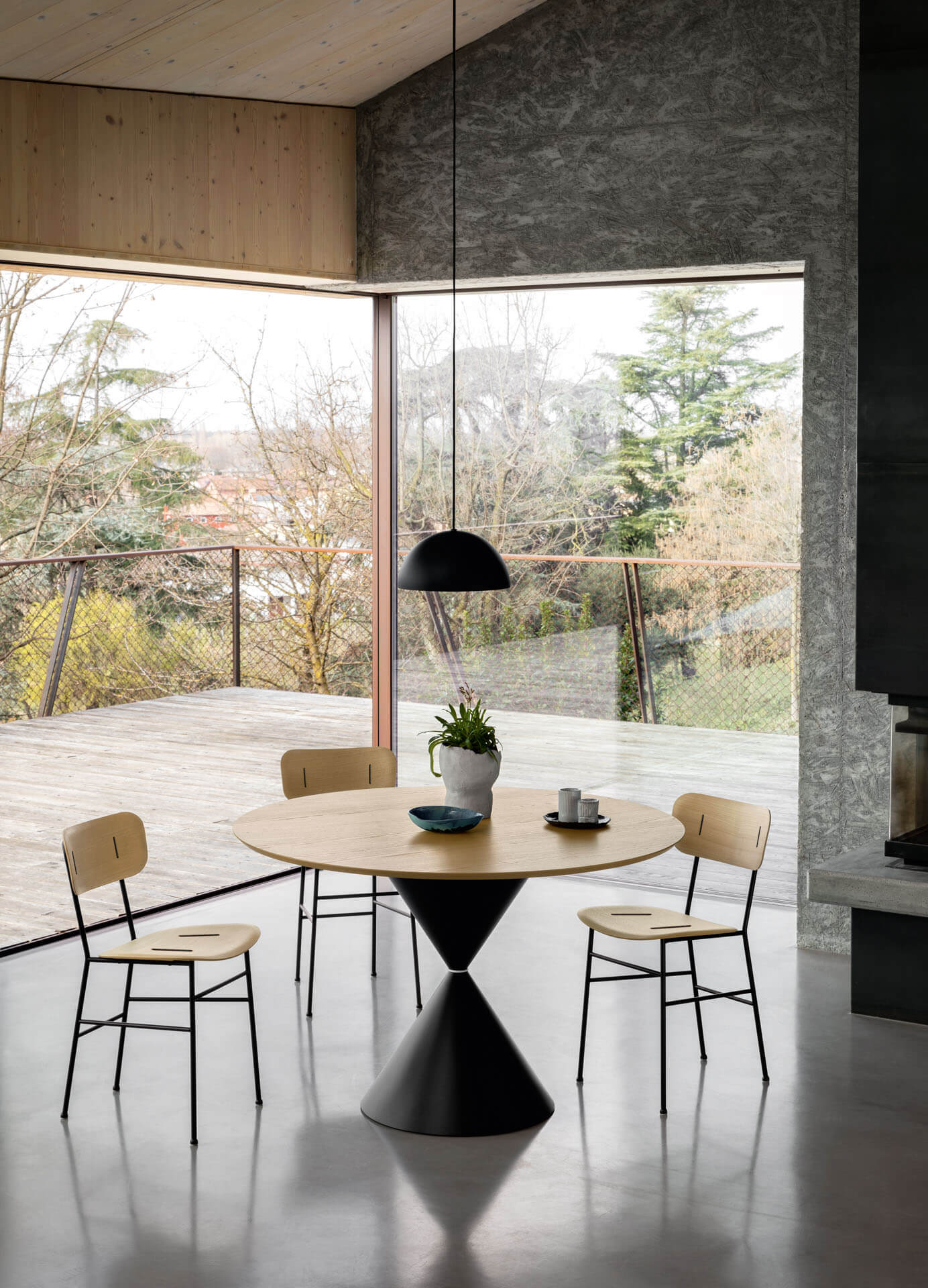 CLESSIDRA Round Table Black with Fango - Display Model