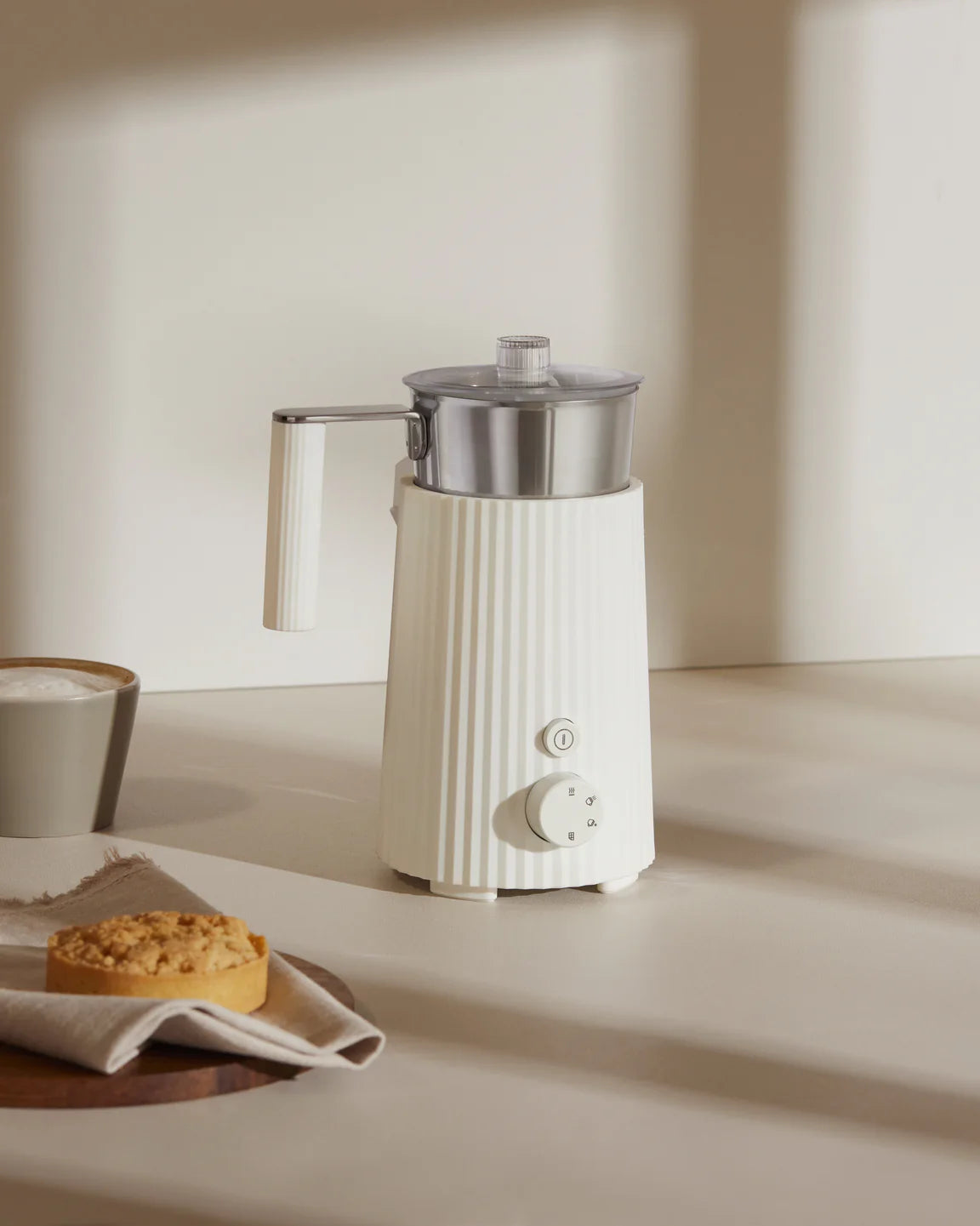 Melkschuimer PLISSÉ grijs