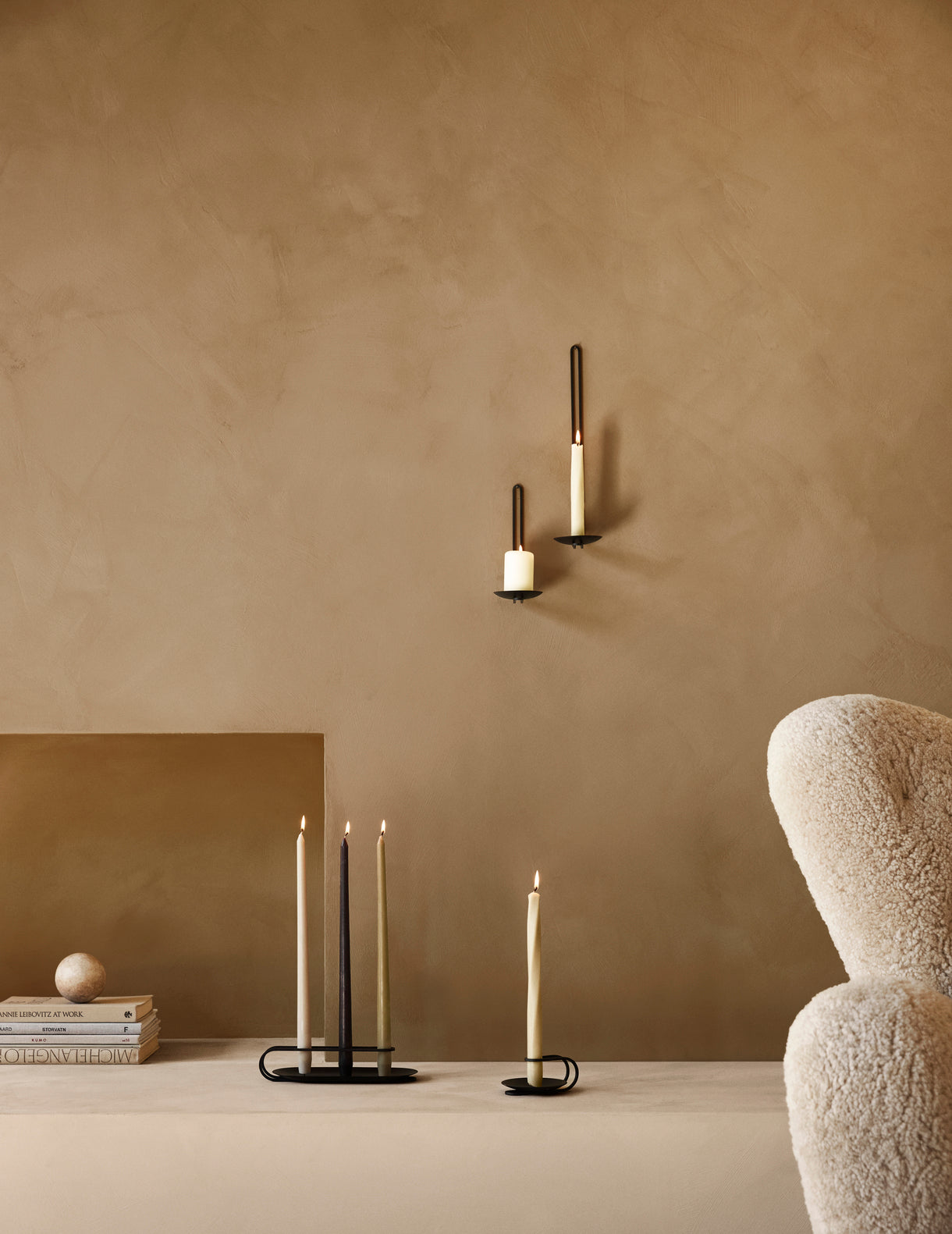 CLIP brass wall candle holder