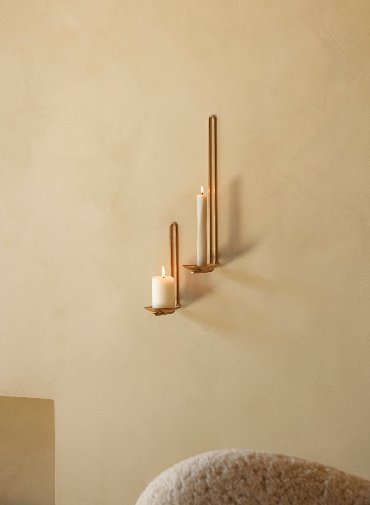 CLIP brass wall candle holder