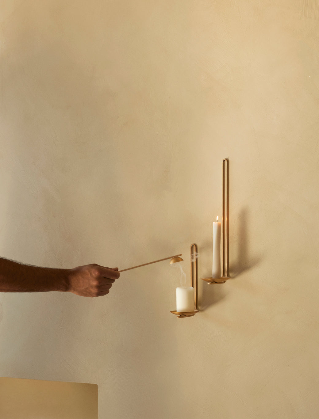 CLIP brass wall candle holder