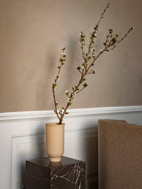 PLINTH CUBIC Side Table Gray Marble