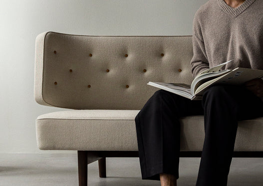 Sofa 3-zits RADIOHUS lichtgrijs met eiken basis