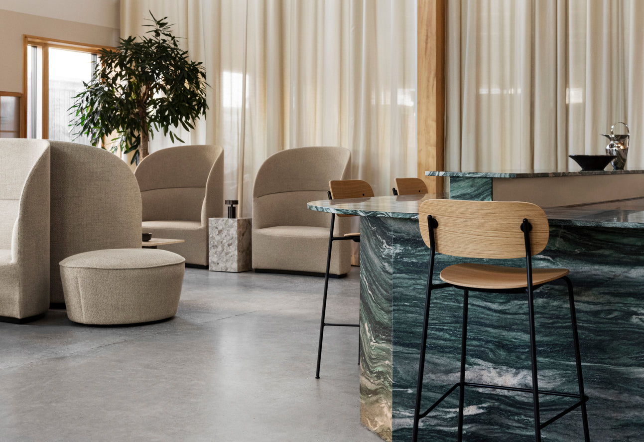 Sessel mit hohem Rücken TEAROOM hellbeige