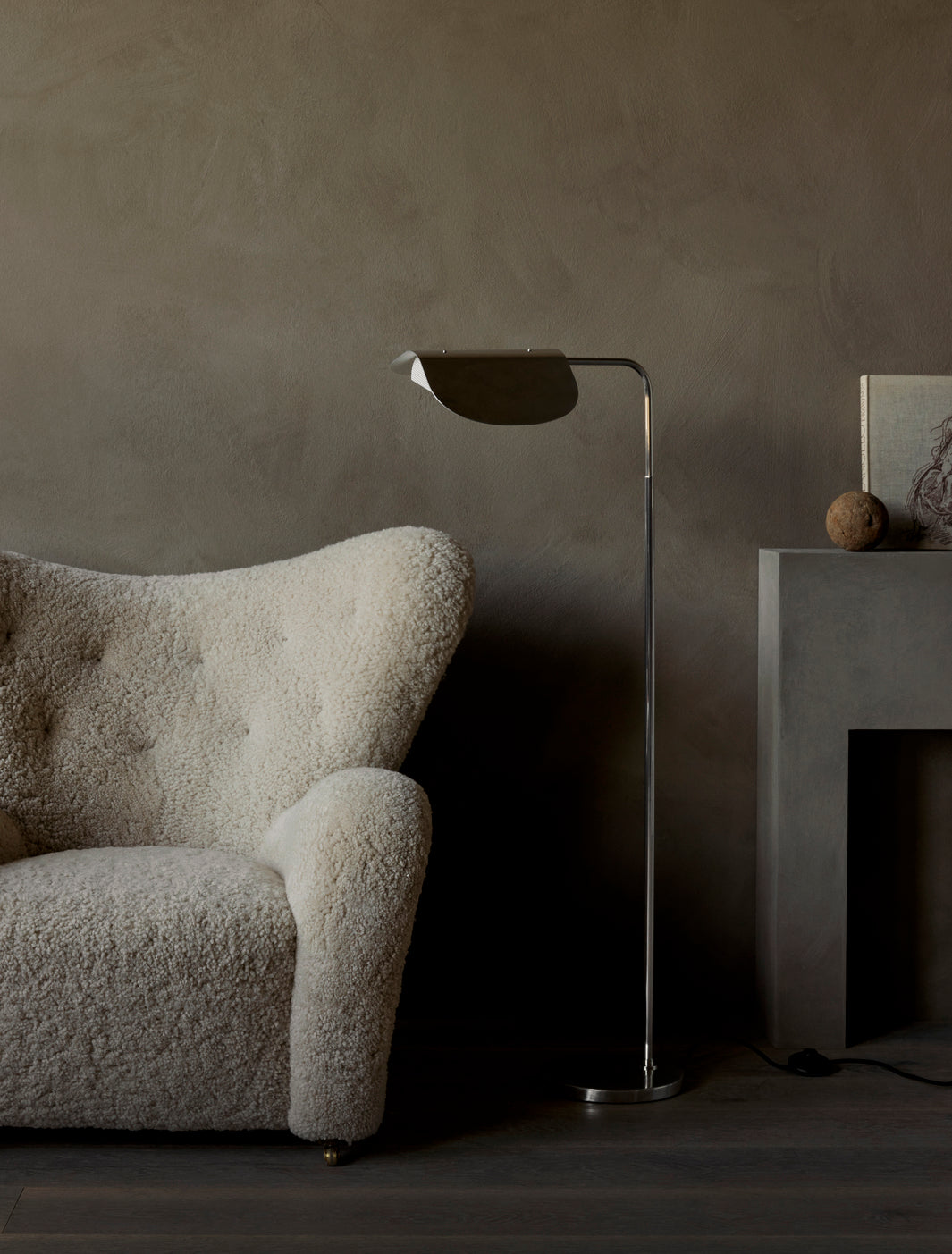 Vloerlamp WING gepolijst aluminium