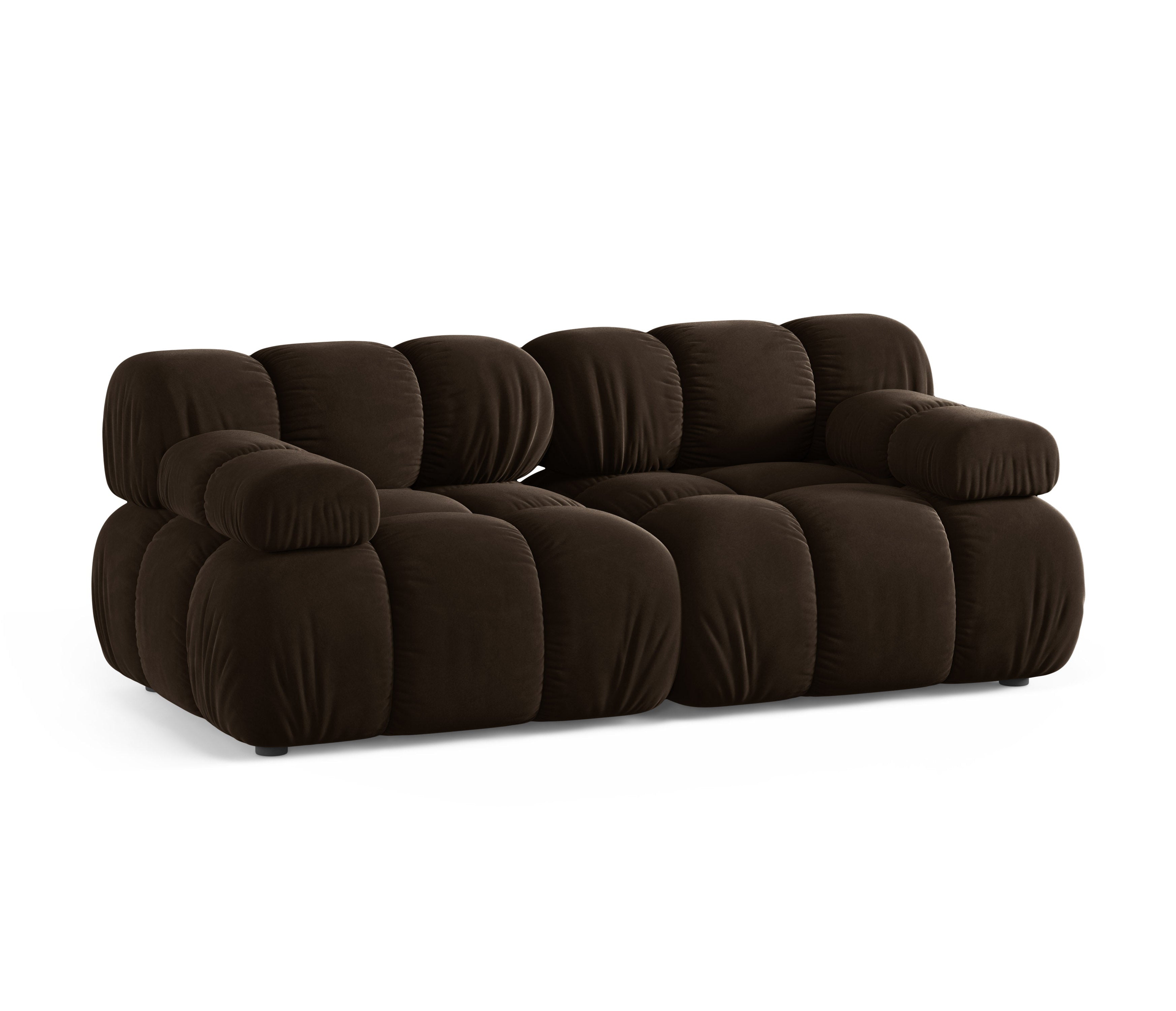 Modulaire 2-zits fluwelen bank BELLIS in chocoladebruin