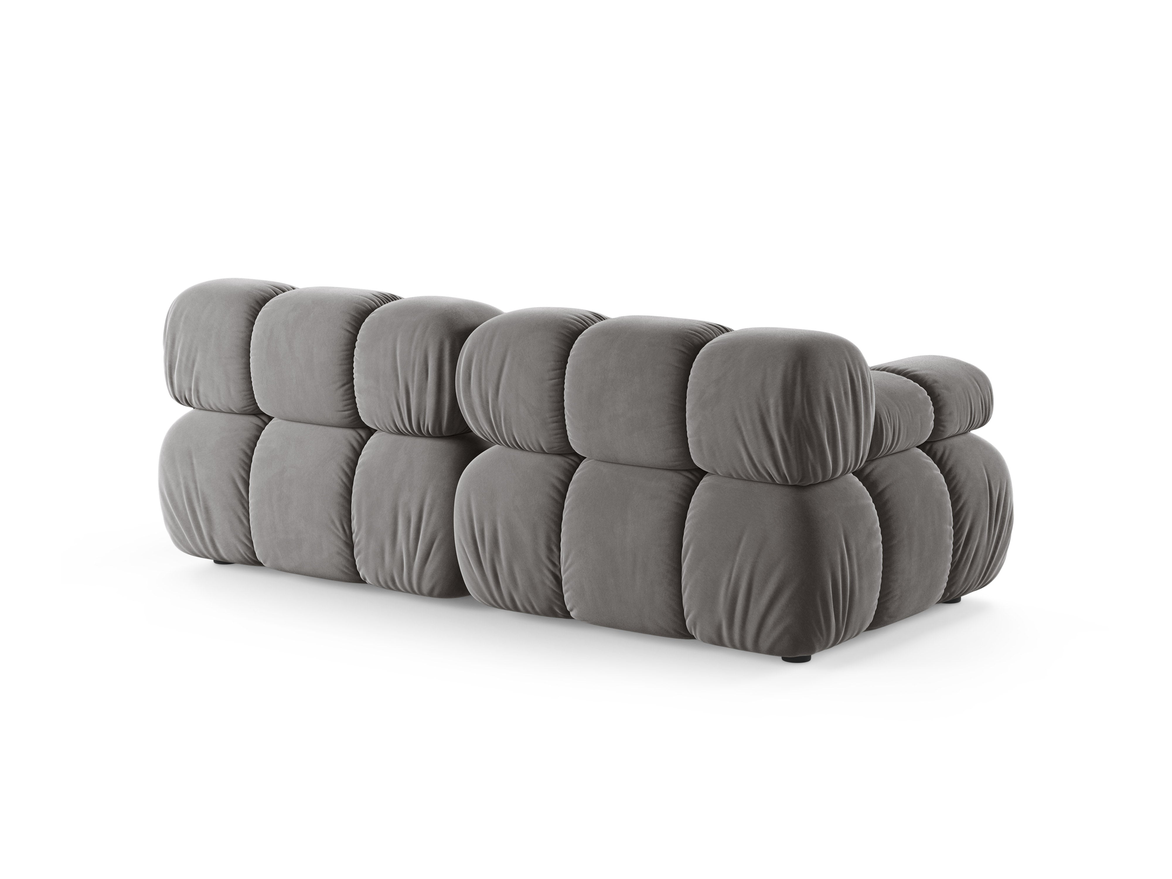 Modulaire fluwelen 2-zitsbank BELLIS grijs