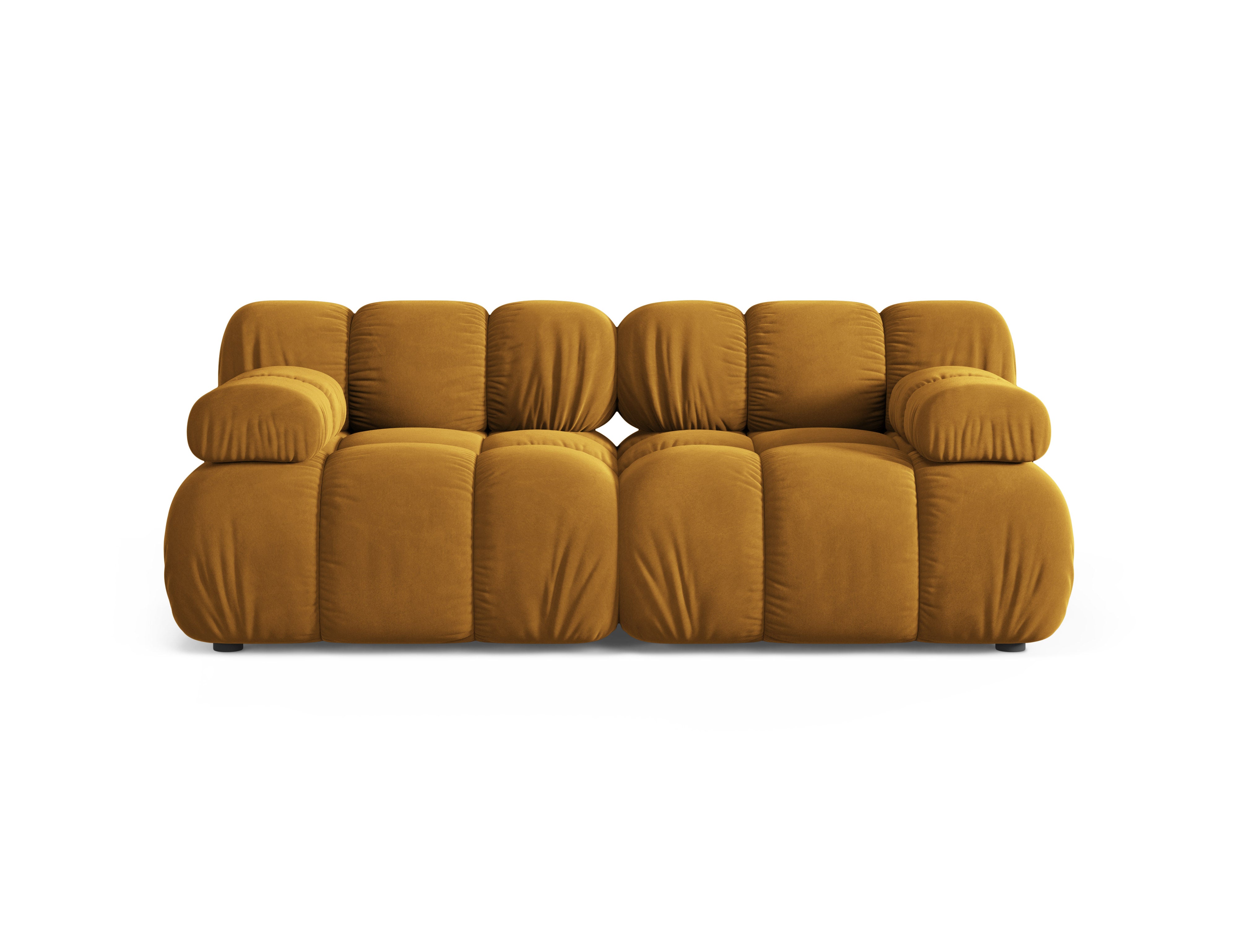 Modulaire fluwelen 2-zitsbank BELLIS mosterdkleurig