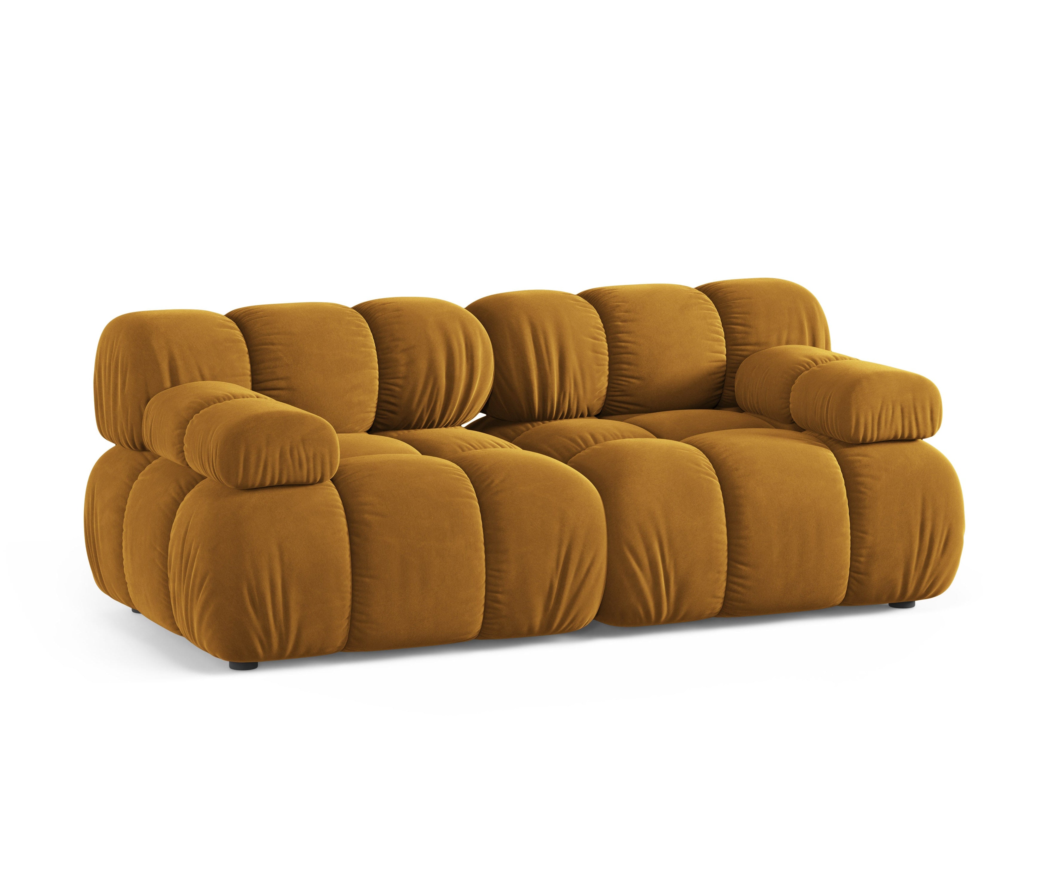 Modulaire fluwelen 2-zitsbank BELLIS mosterdkleurig