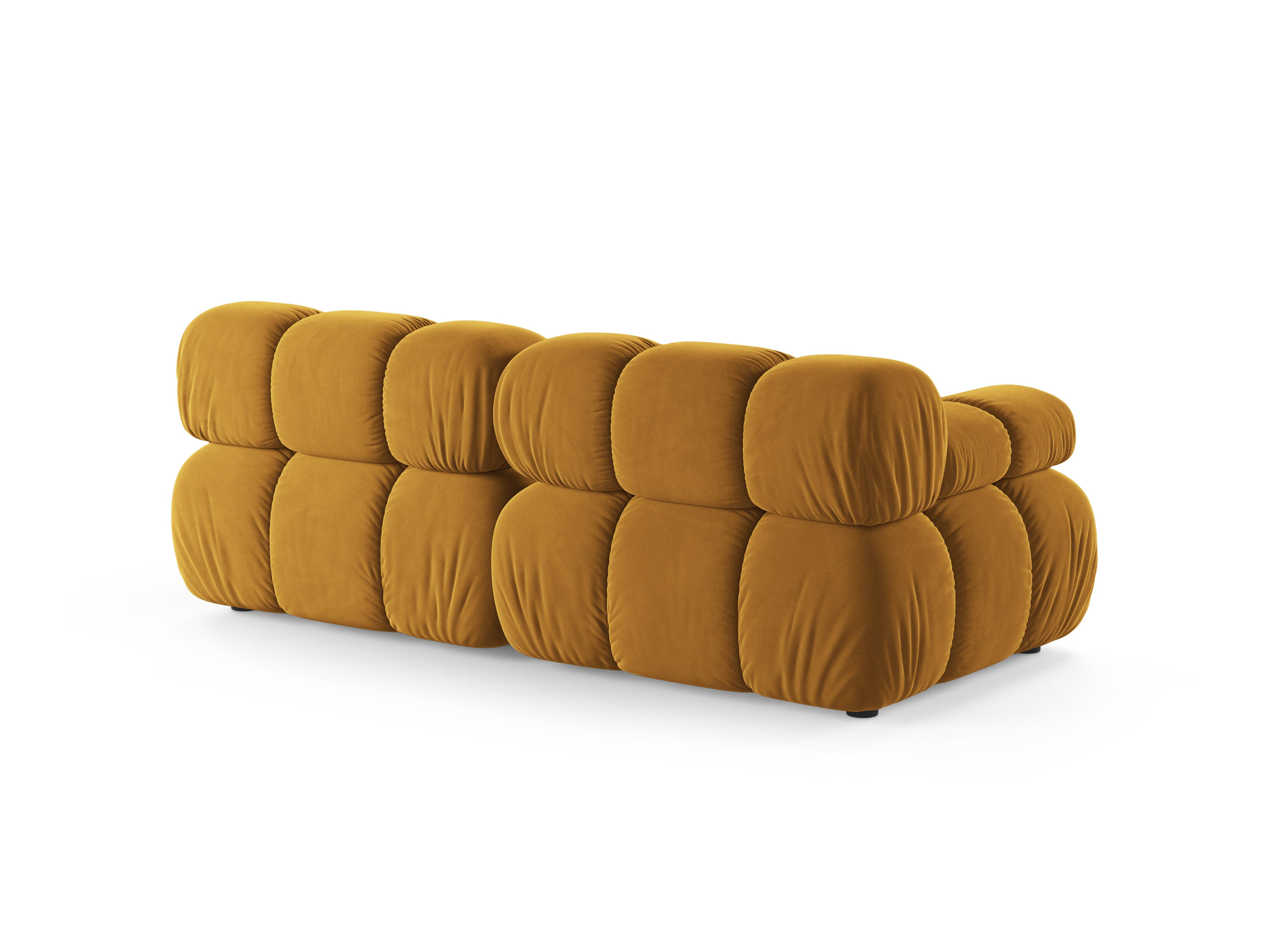 Modulaire fluwelen 2-zitsbank BELLIS mosterdkleurig