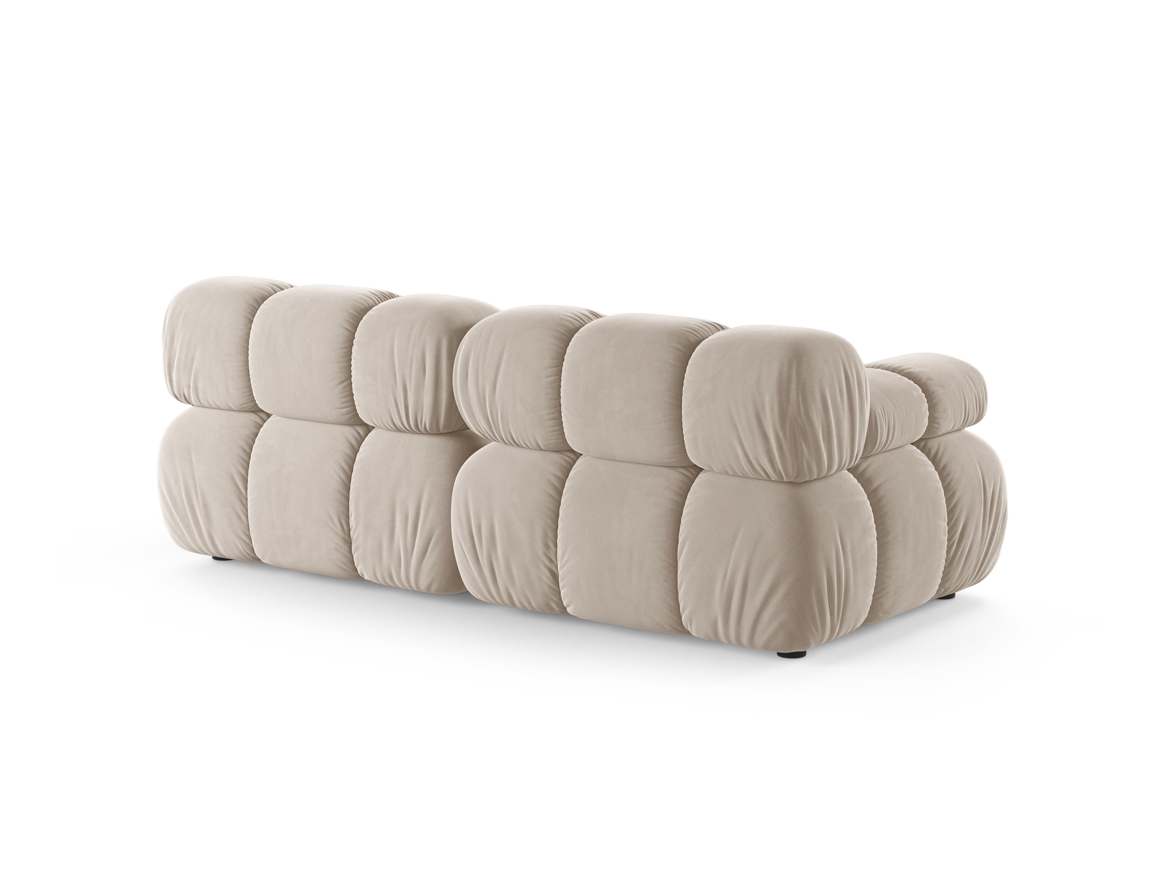 Modulaire 2-zits fluwelen bank BELLIS in beige