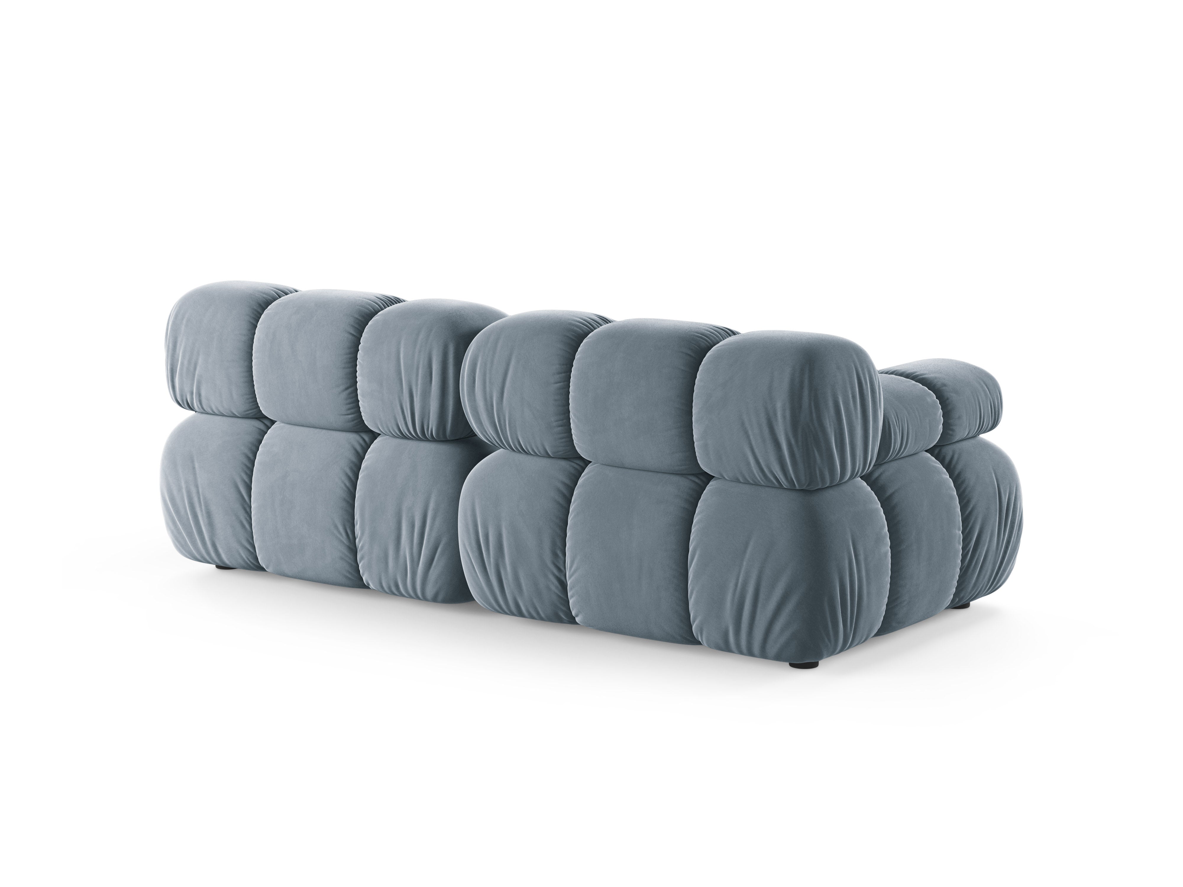 Modulaire fluwelen 2-zitsbank BELLIS in blauw