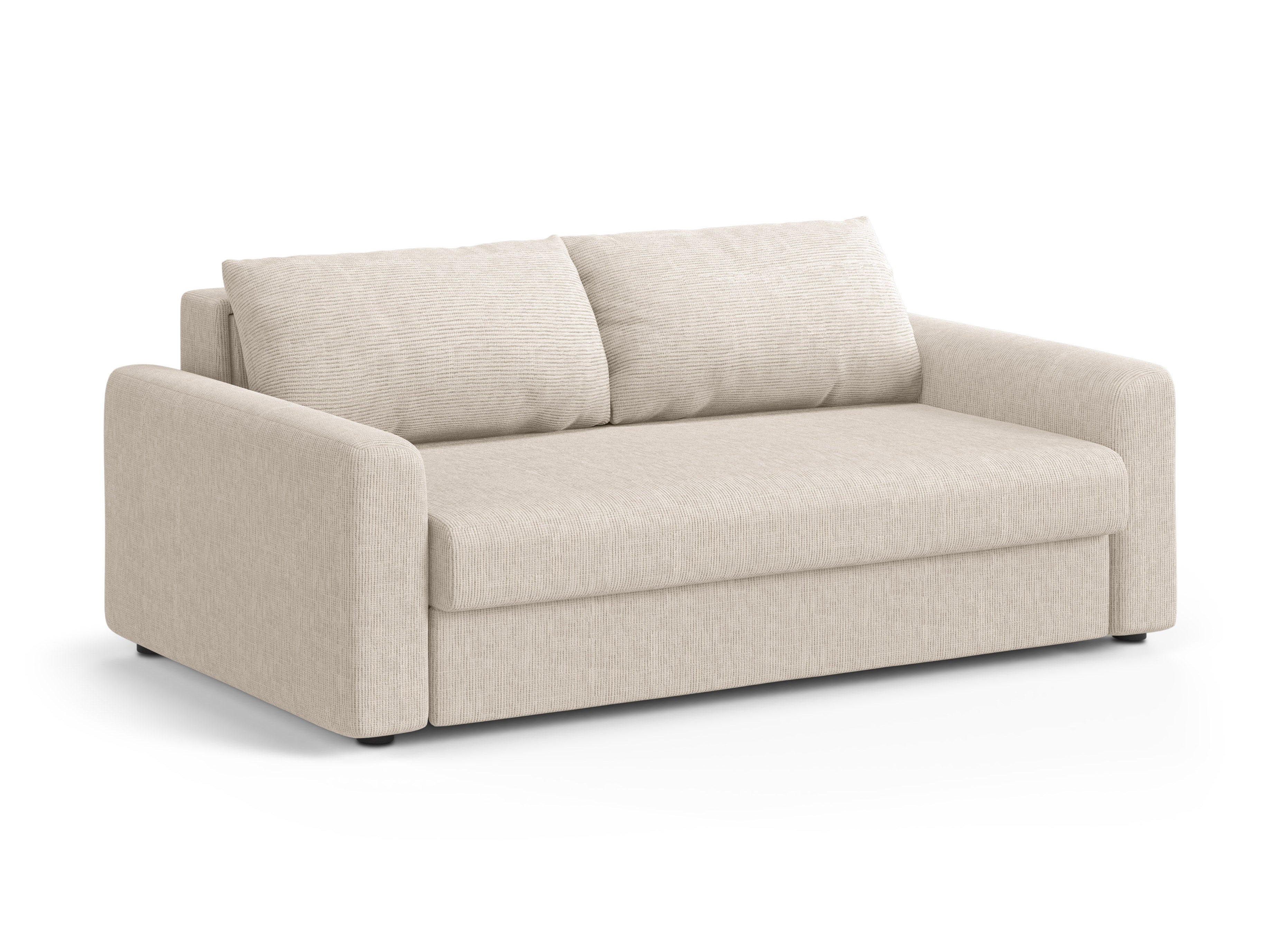 Sofa 3-Sitzer mit Schlaffunktion DAVID hellbeige Melange