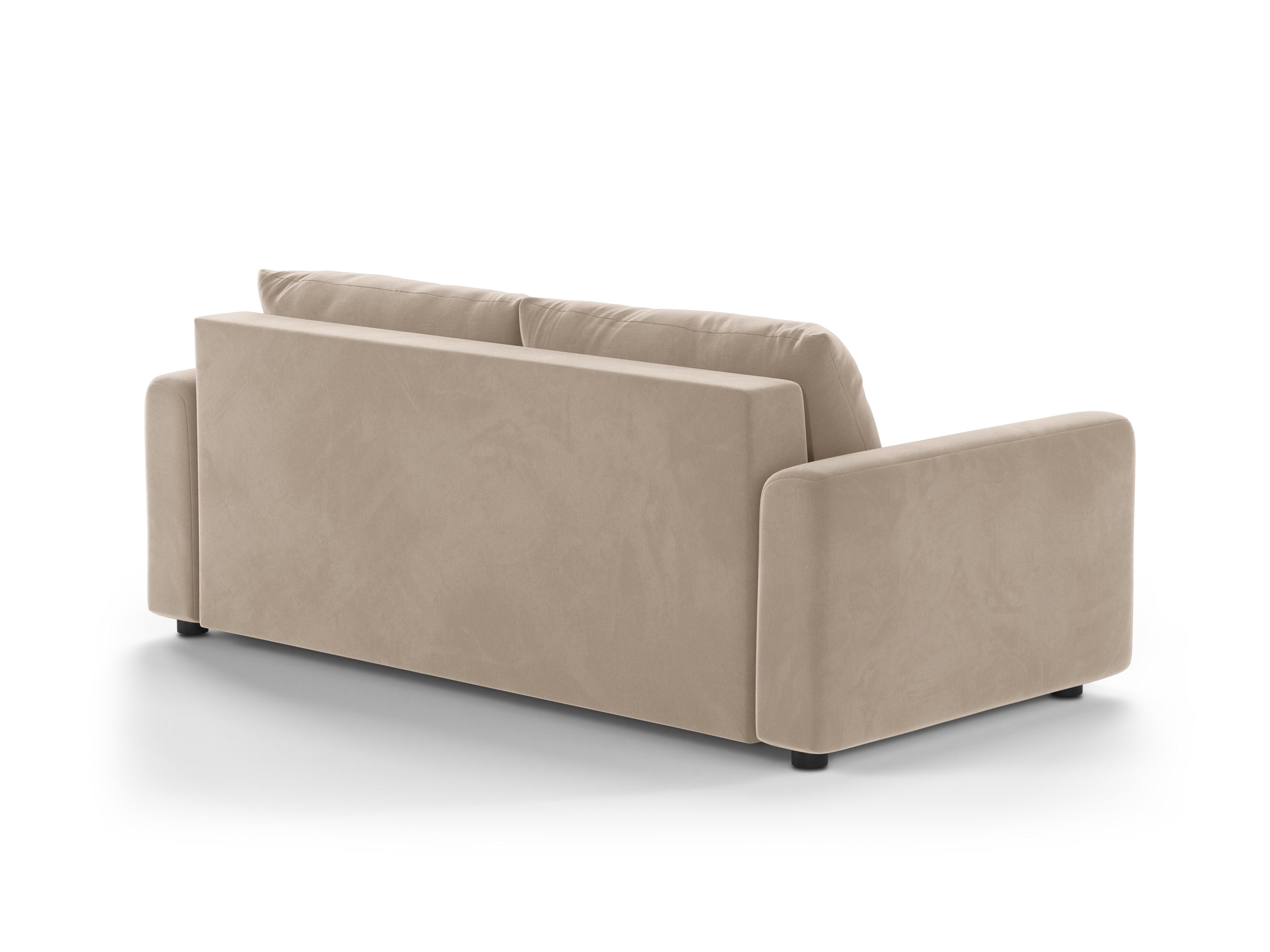 Beige 3-zits fluwelen sofa met slaapfunctie DAVID
