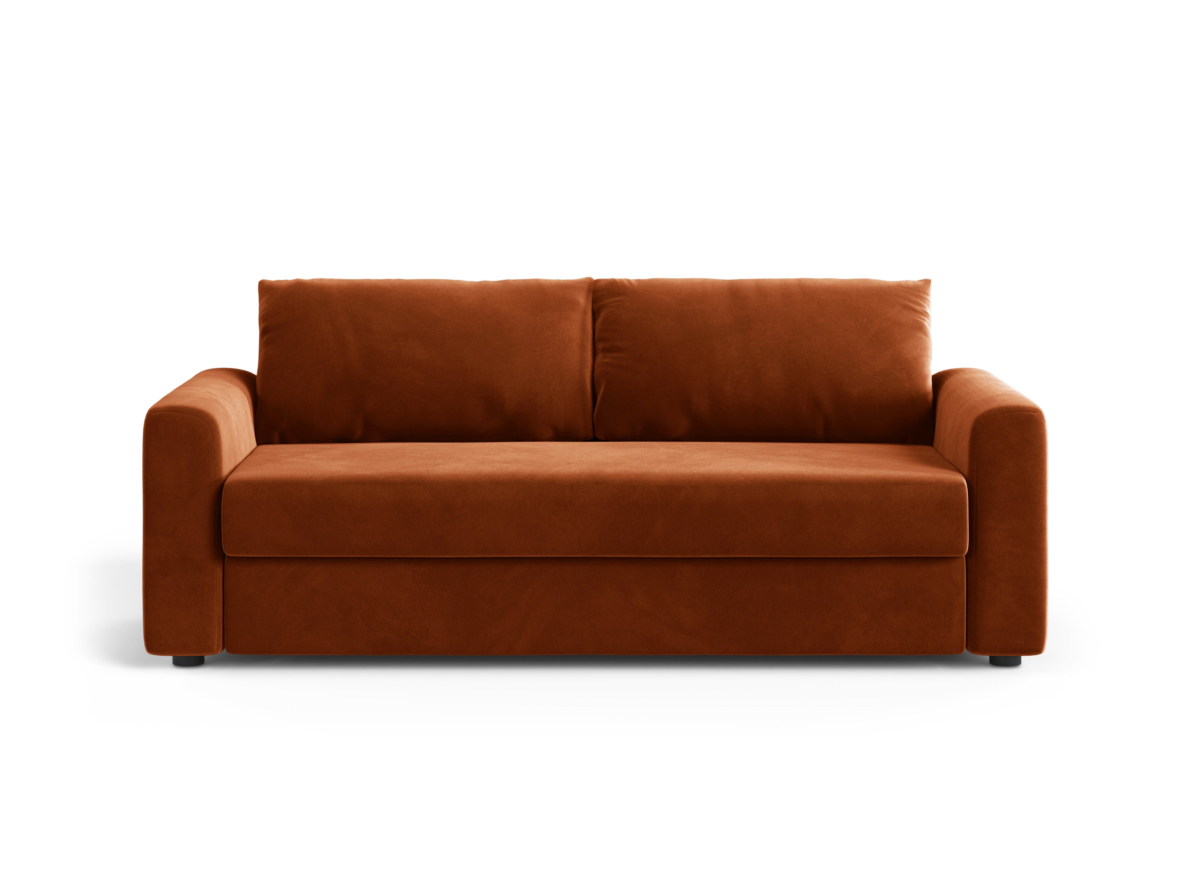 Sofa aus Samt für 3 Personen mit Schlaf-Funktion DAVID terrakotta