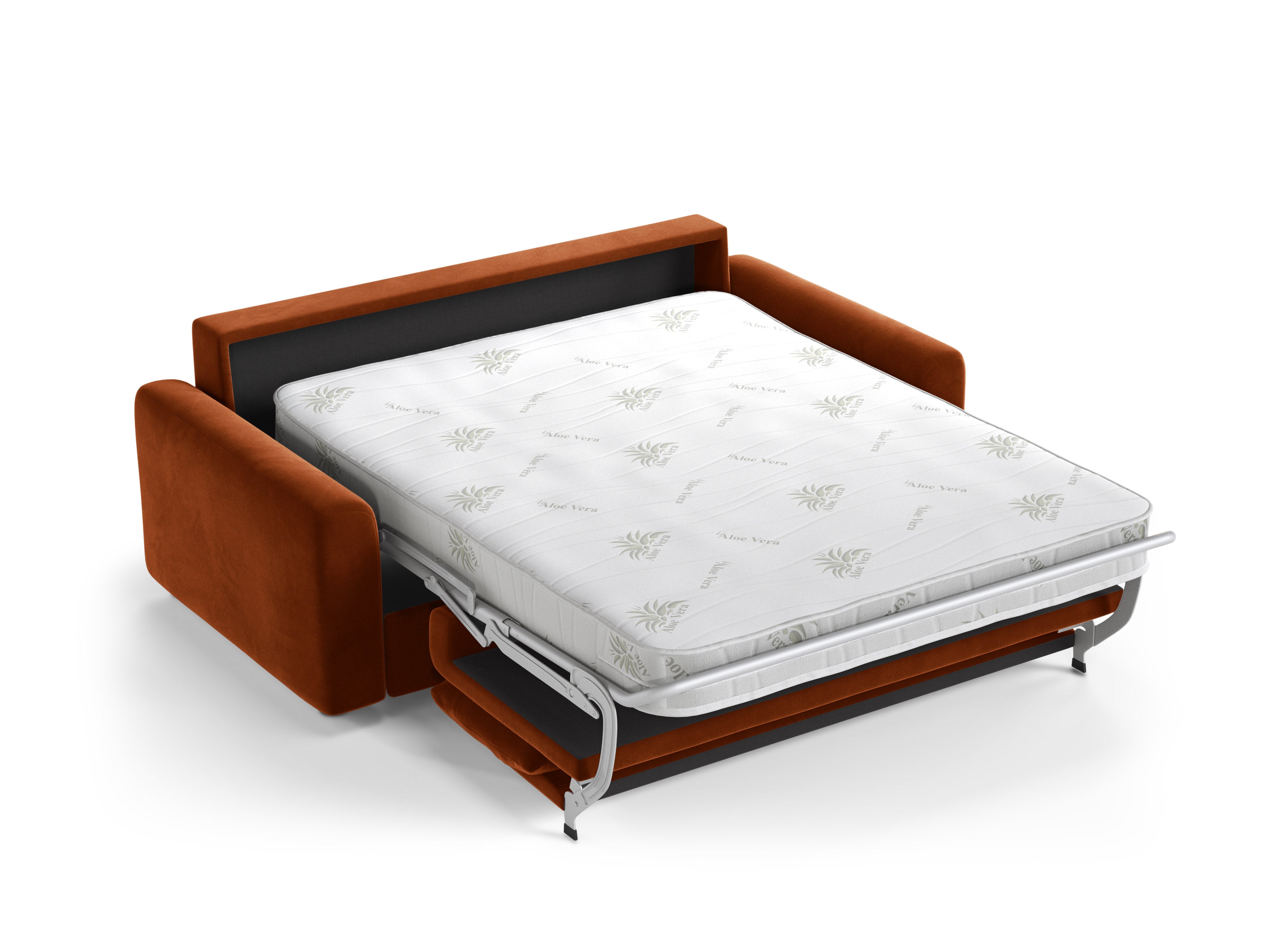 Sofa aus Samt für 3 Personen mit Schlaf-Funktion DAVID terrakotta
