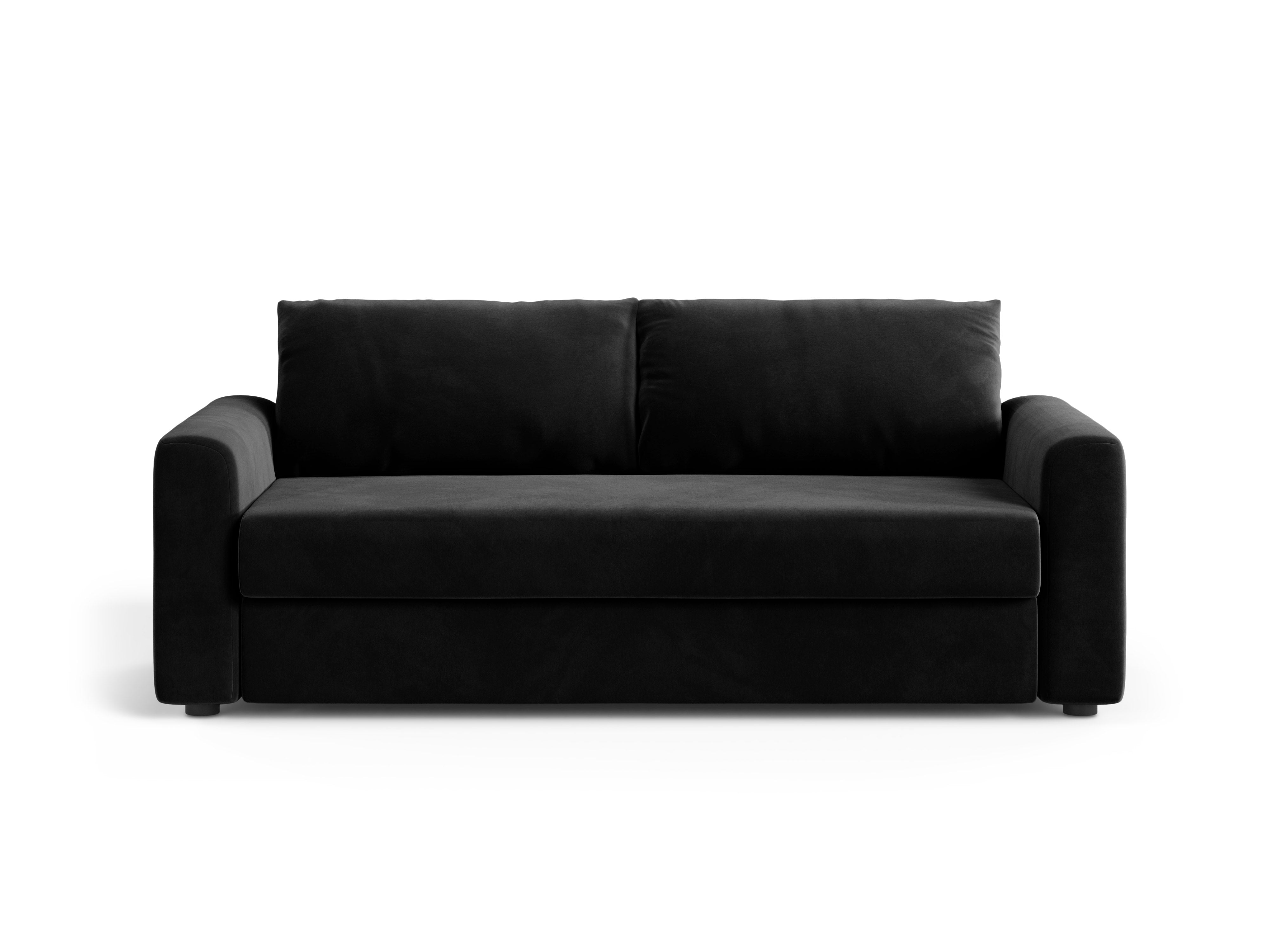 Sofa van fluweel 3-zits met slaapfunctie DAVID zwart