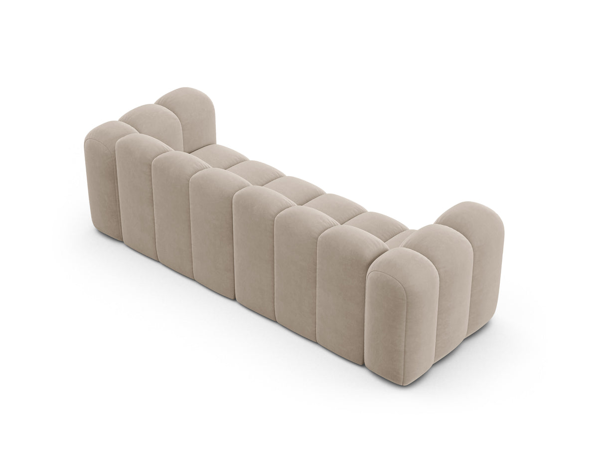 Sofa aksamitna 3-osobowa LUPINE beżowy – szenil
