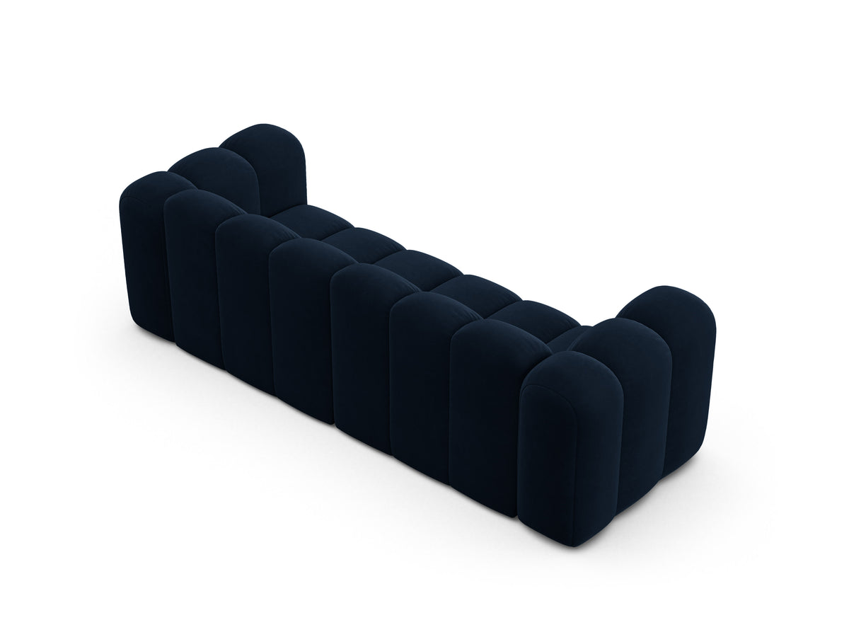 Sofa aksamitna 3-osobowa LUPINE granatowy – szenil