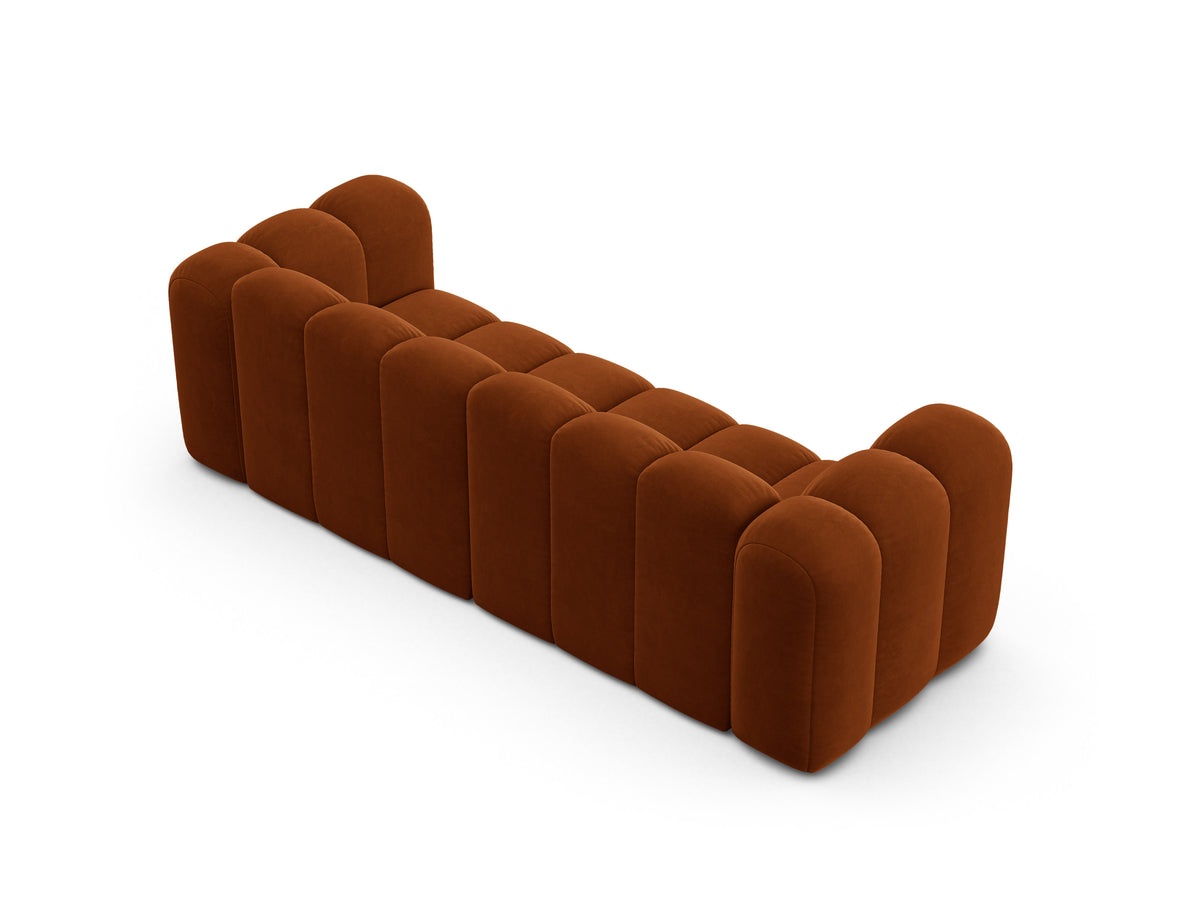 Sofa aksamitna 3-osobowa LUPINE ceglany – szenil