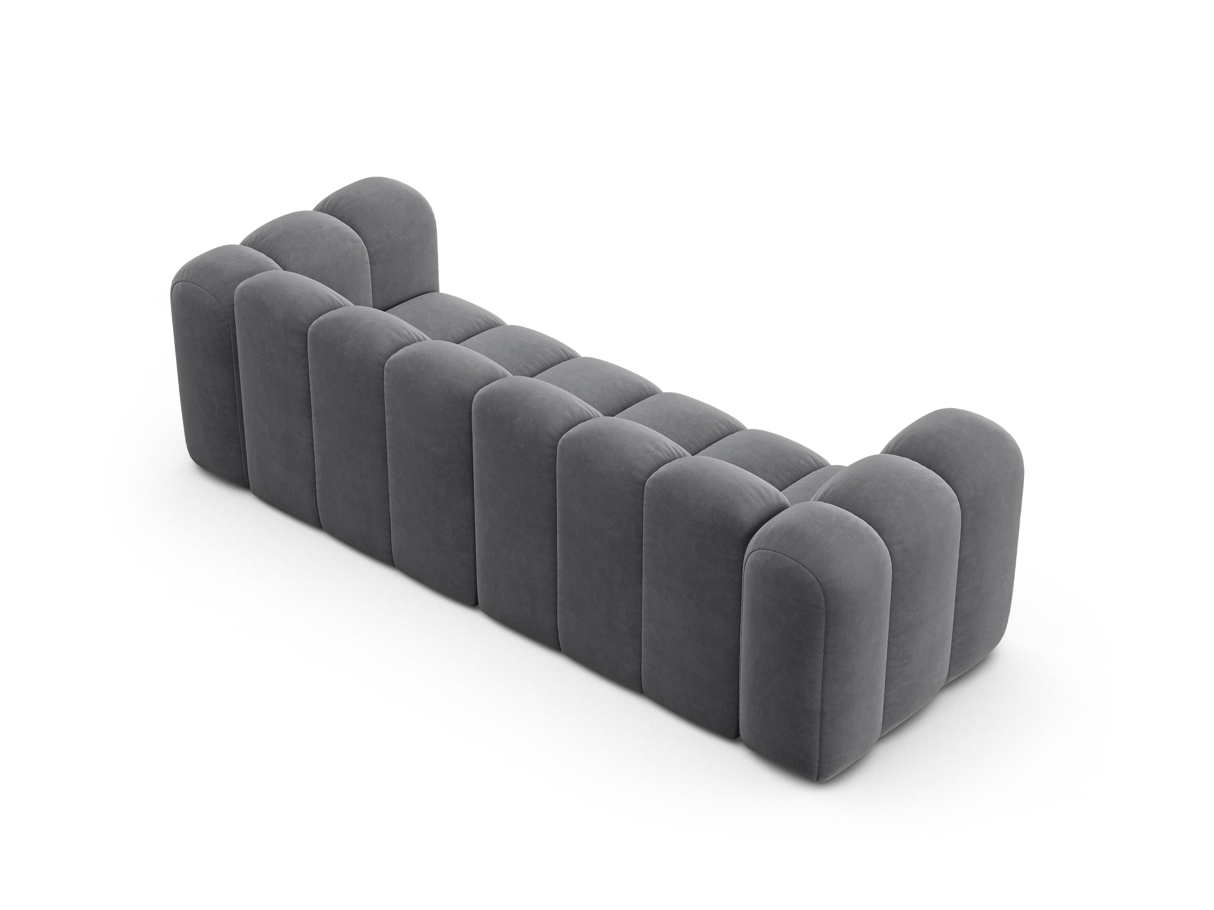 Sofa aksamitna 3-osobowa LUPINE szary – szenil