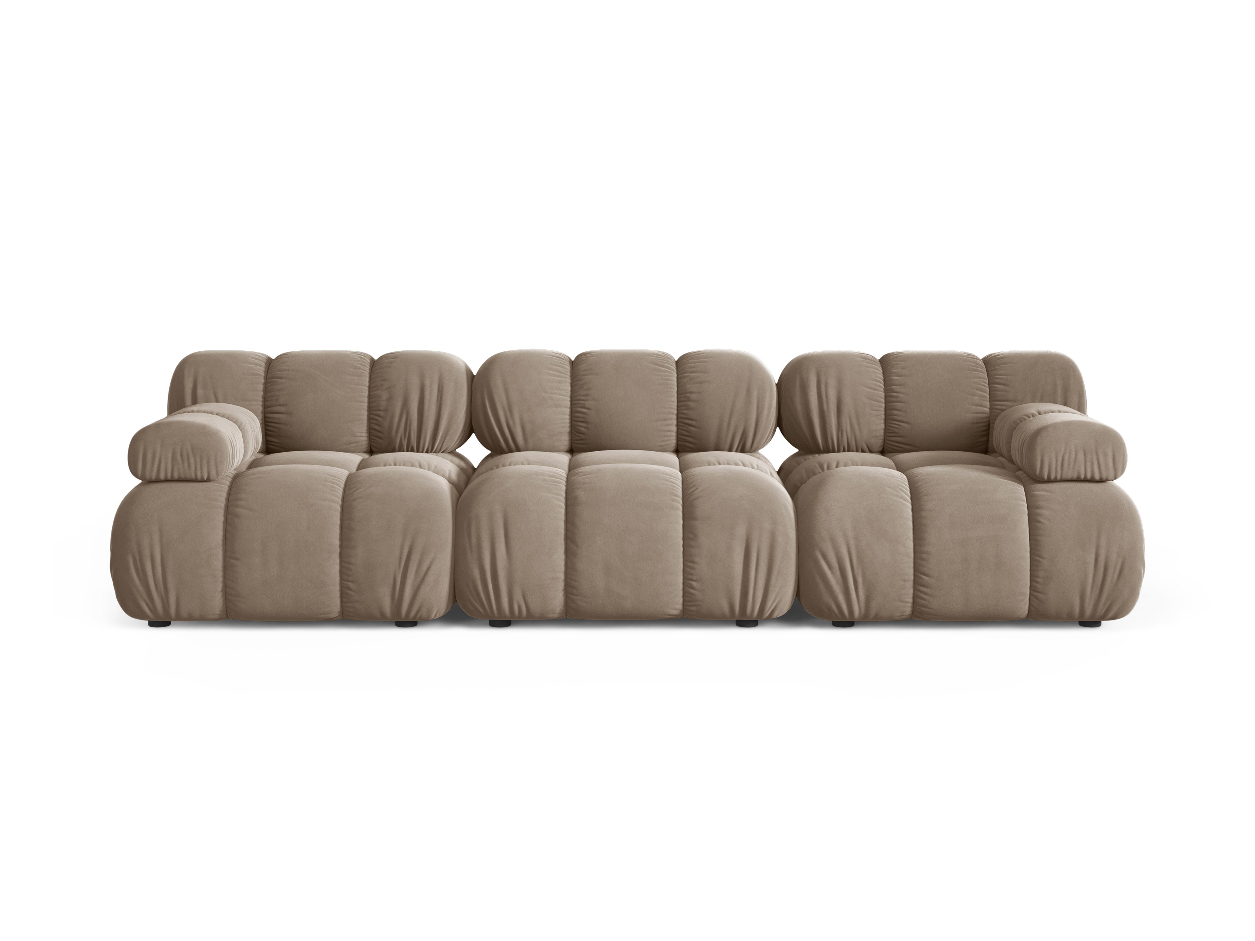 Modulaire fluwelen 3-zitsbank BELLIS cappuccino