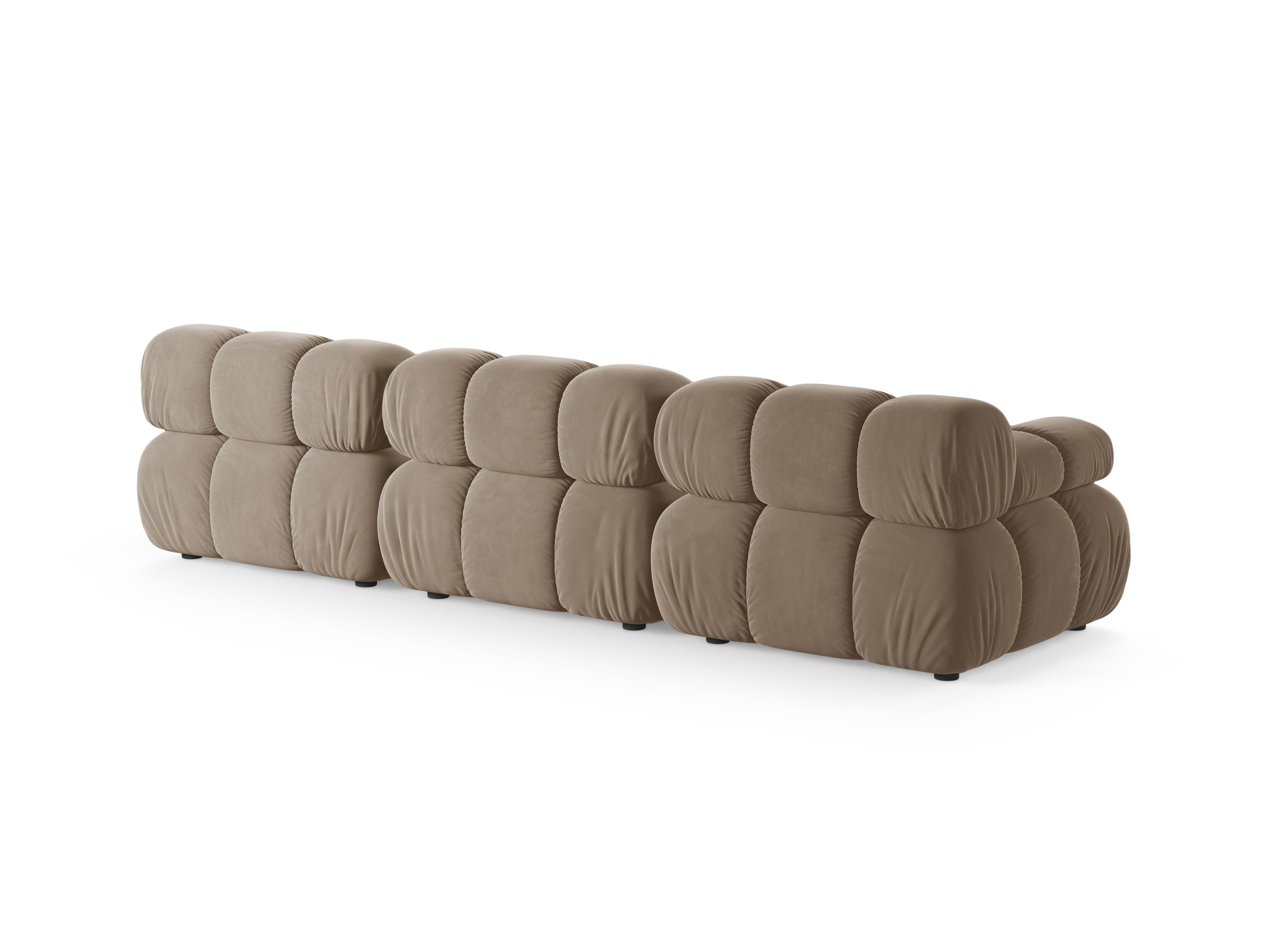 Modulaire fluwelen 3-zitsbank BELLIS cappuccino