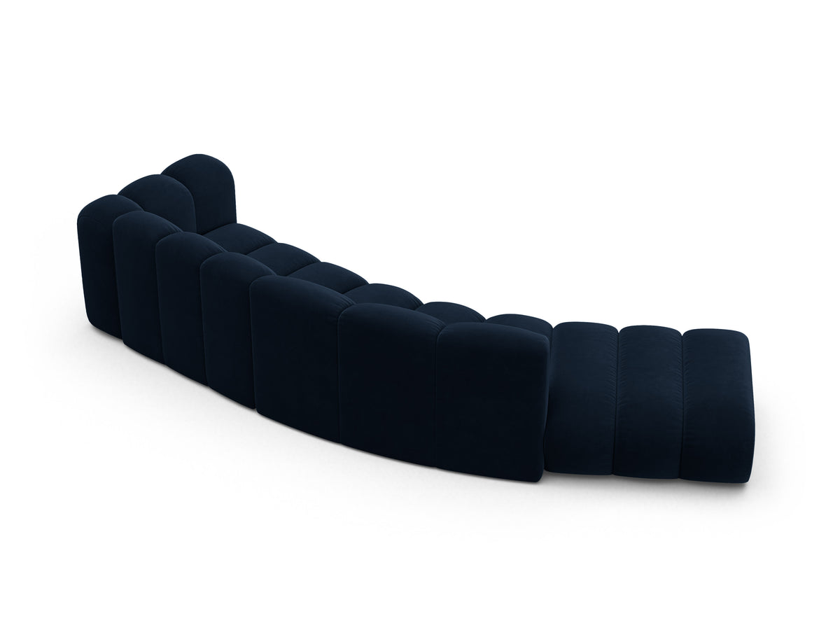 Sofa aksamitna 5-osobowa lewostronna LUPINE granatowy – szenil