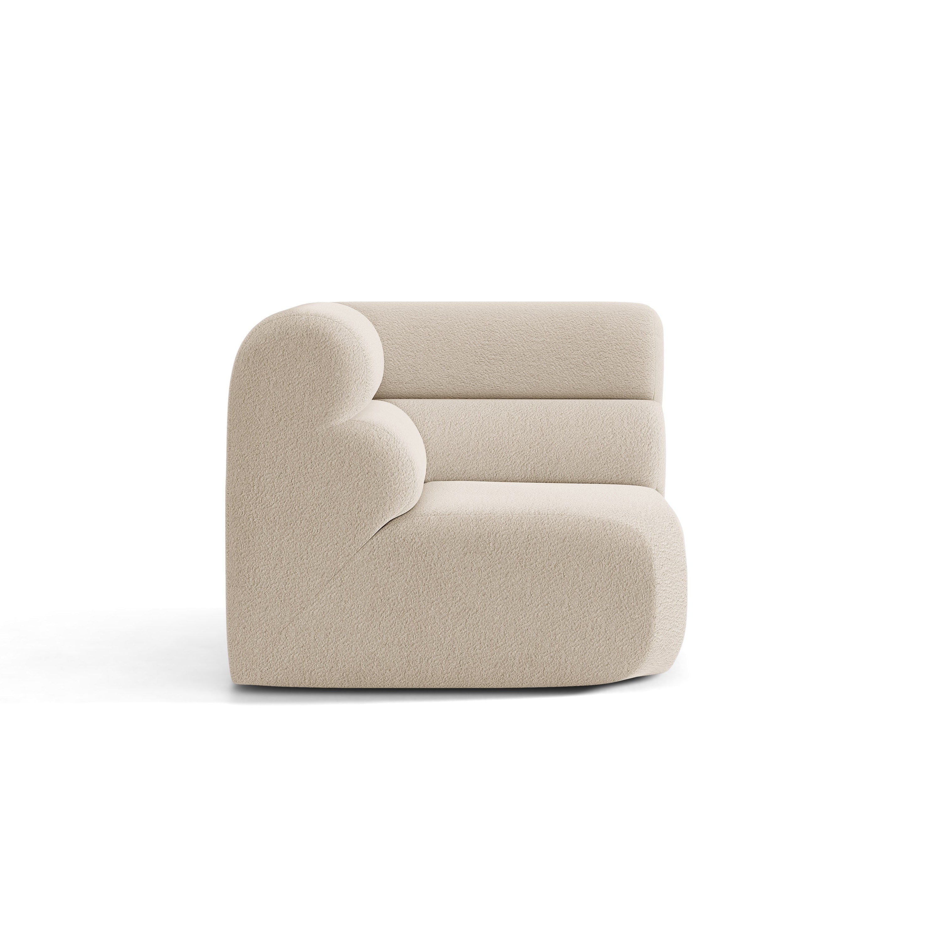 Modulaire bank NEO - hoekmodule in beige bouclé