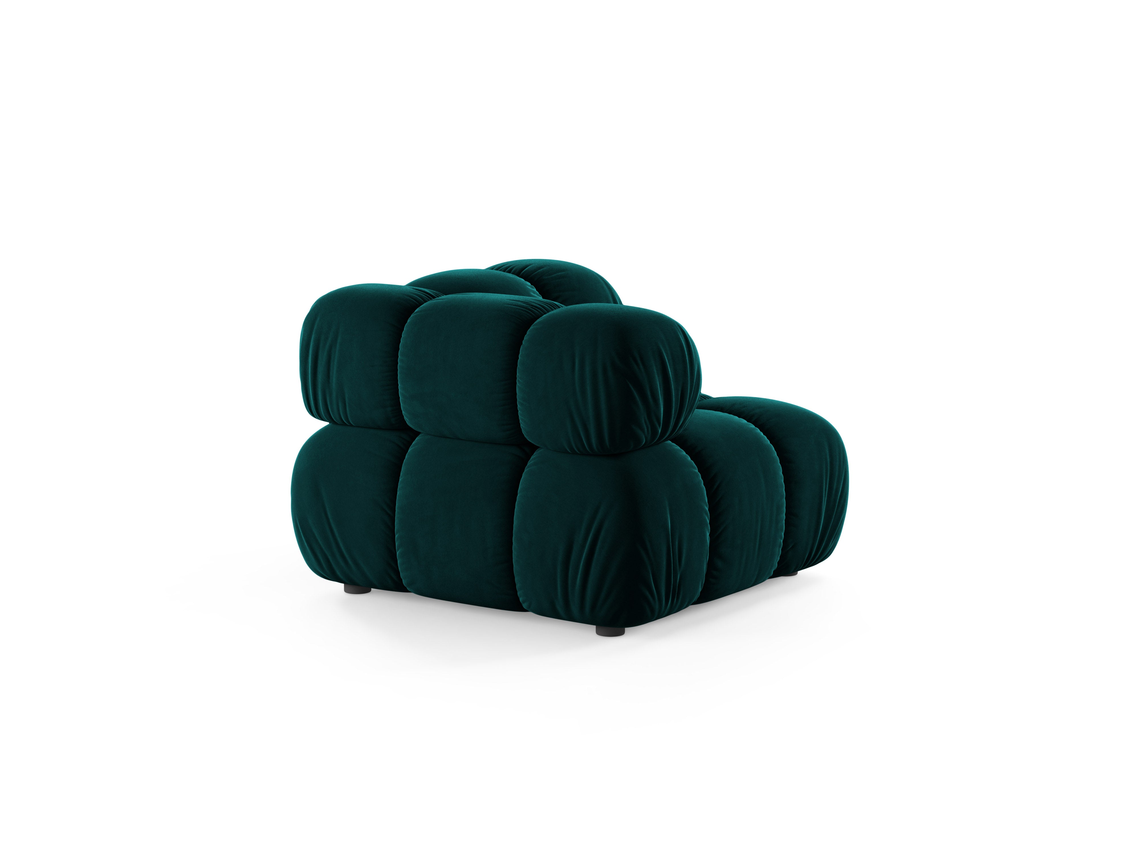 Modulaire bank BELLIS - diepe hoekmodule in petrol velours