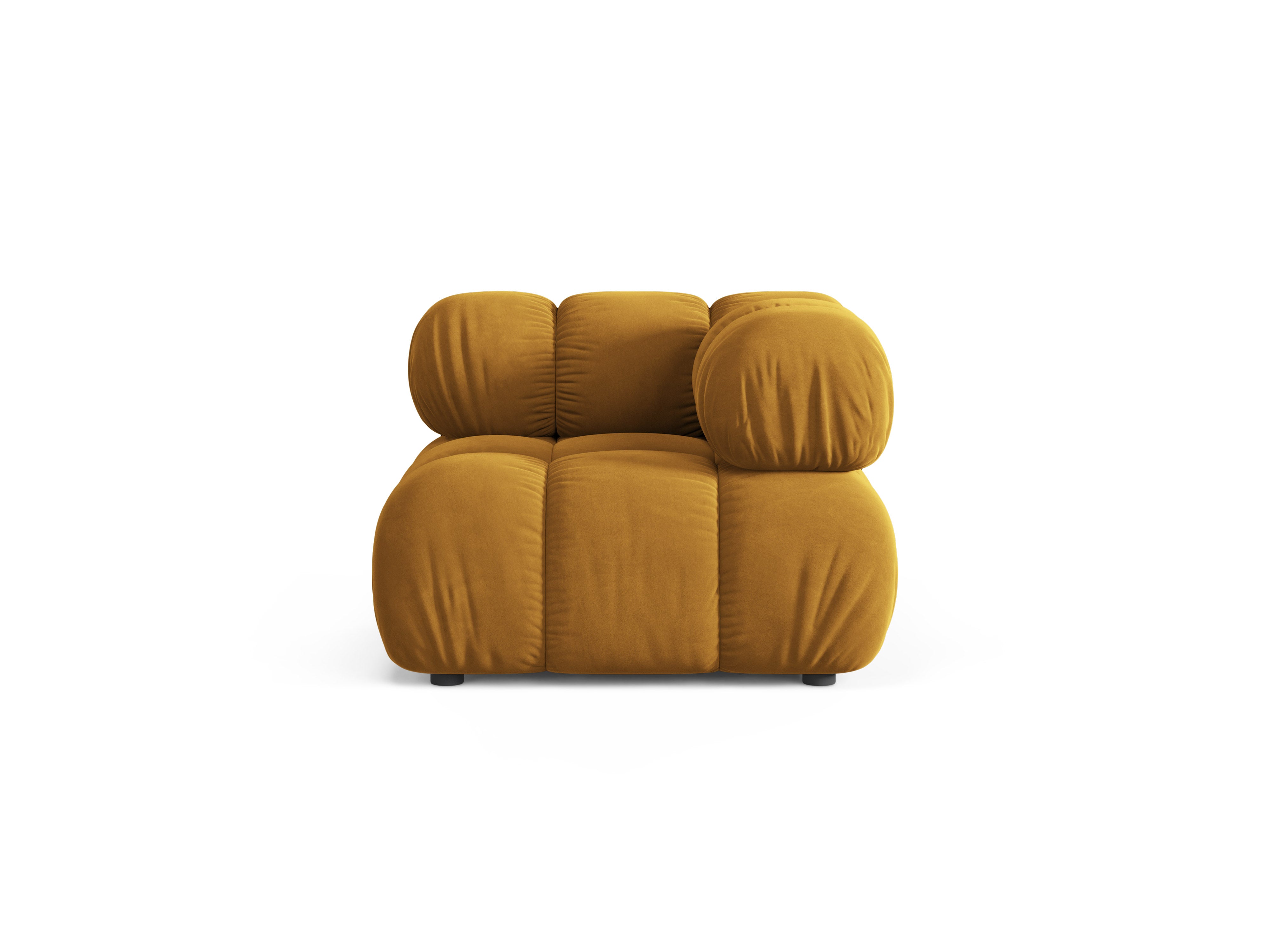 Modulaire fluwelen bank BELLIS - hoekmodule mosterdkleurig
