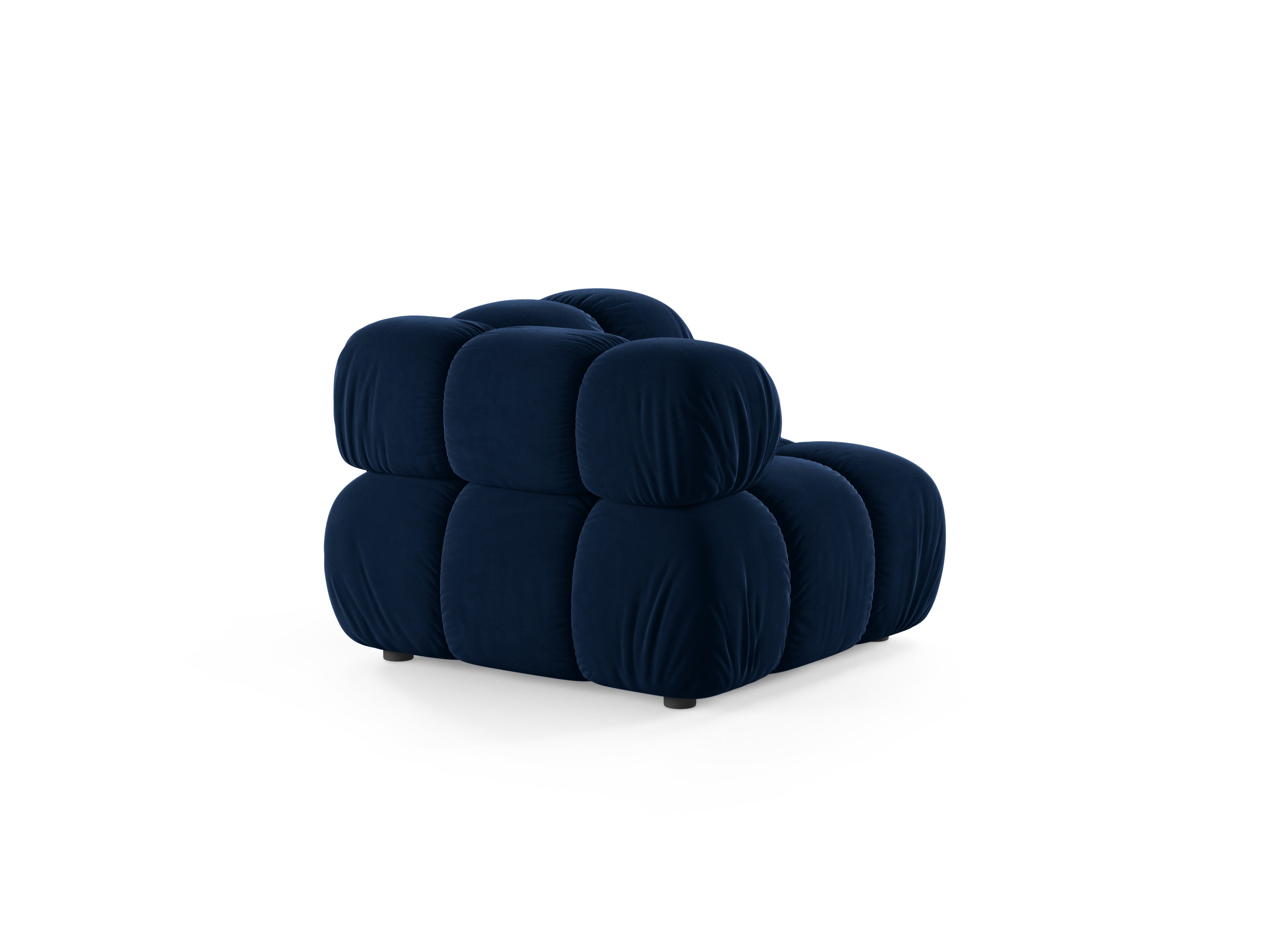 Modulaire fluwelen bank BELLIS - hoekmodule in koninklijk blauw