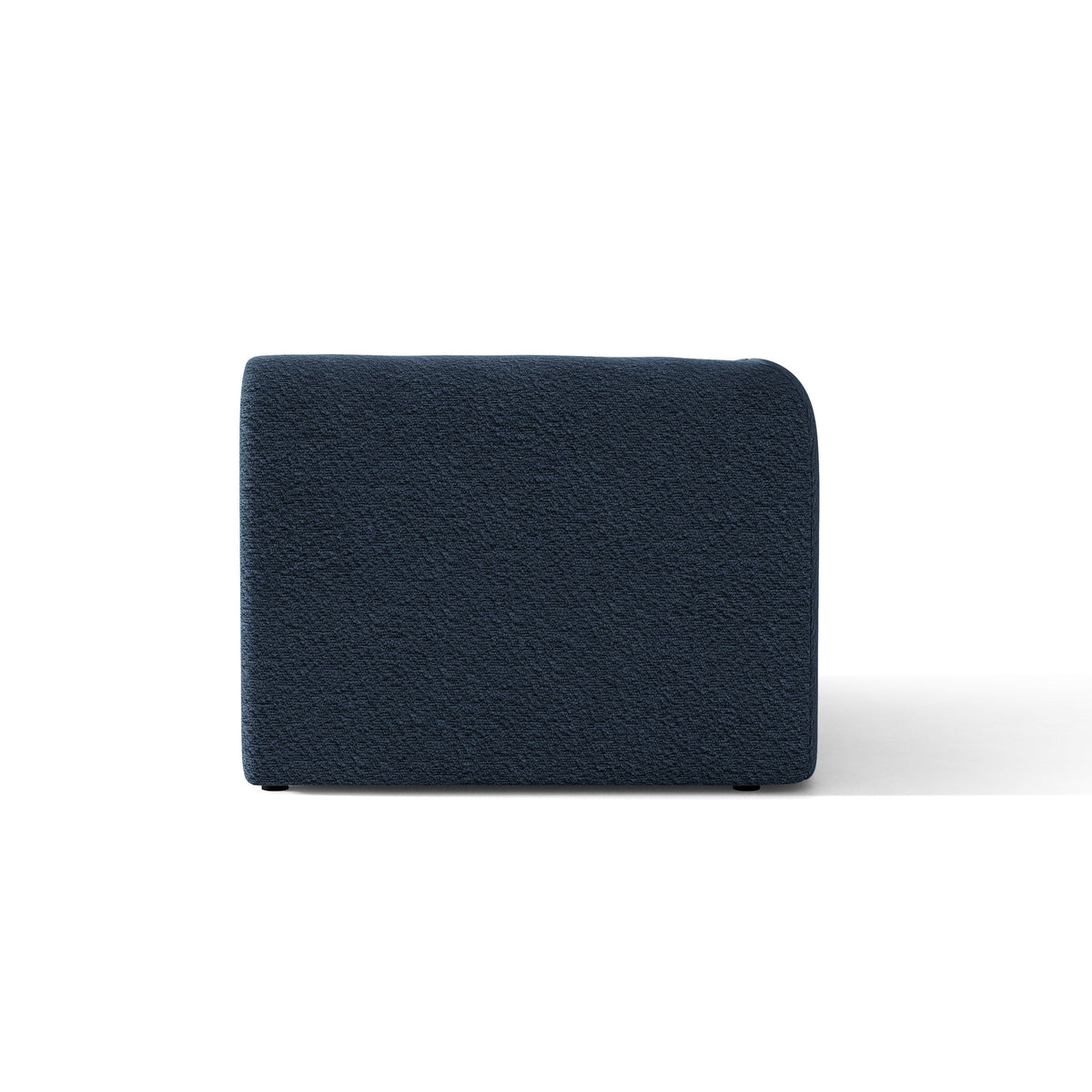 Sofa modułowa MILEY - moduł lewostronny ciemnoniebieski boucle – tkanina bouclé