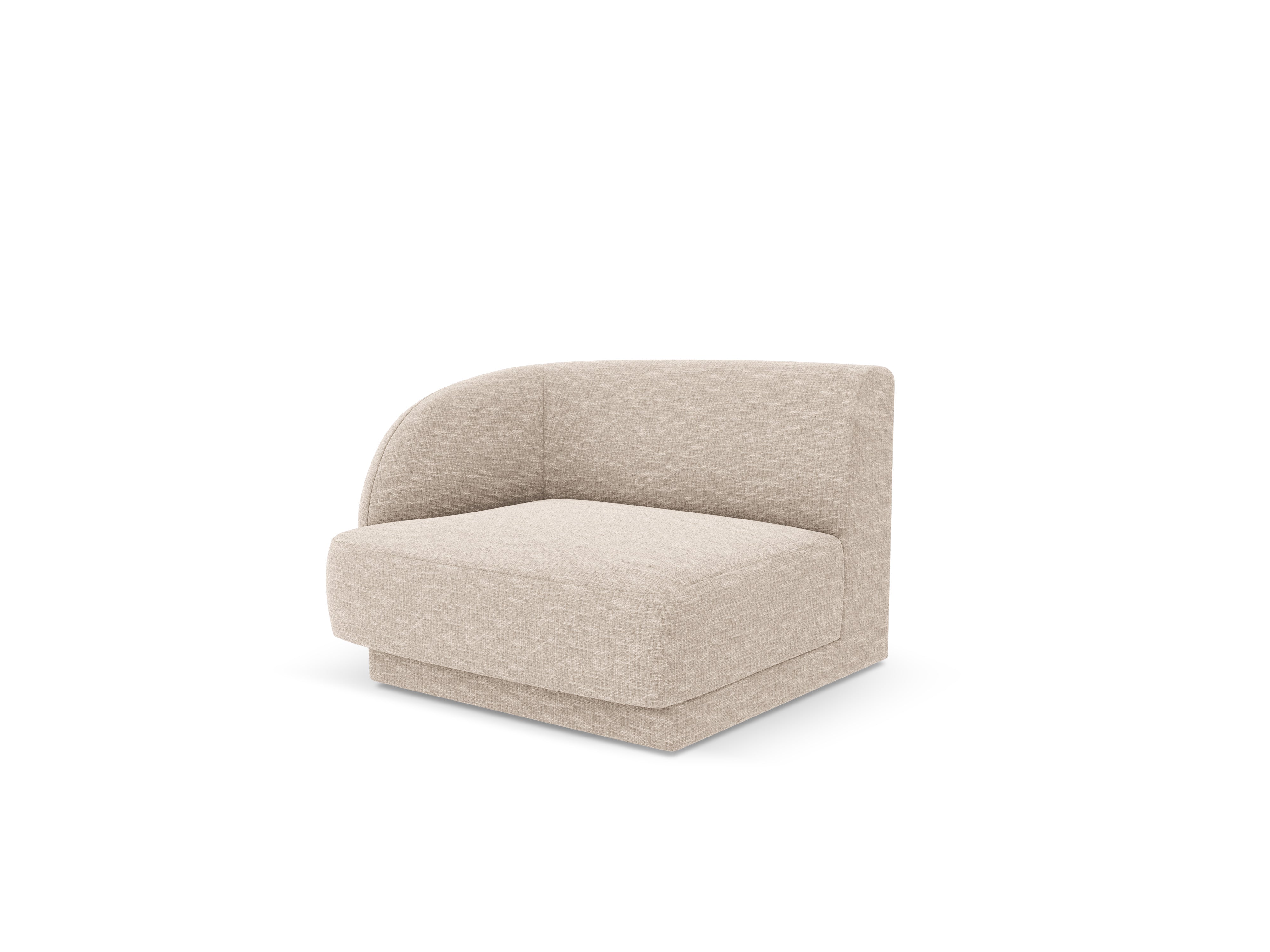 MILEY Modular Sofa - Left-Side Module in Beige Silky Chenille