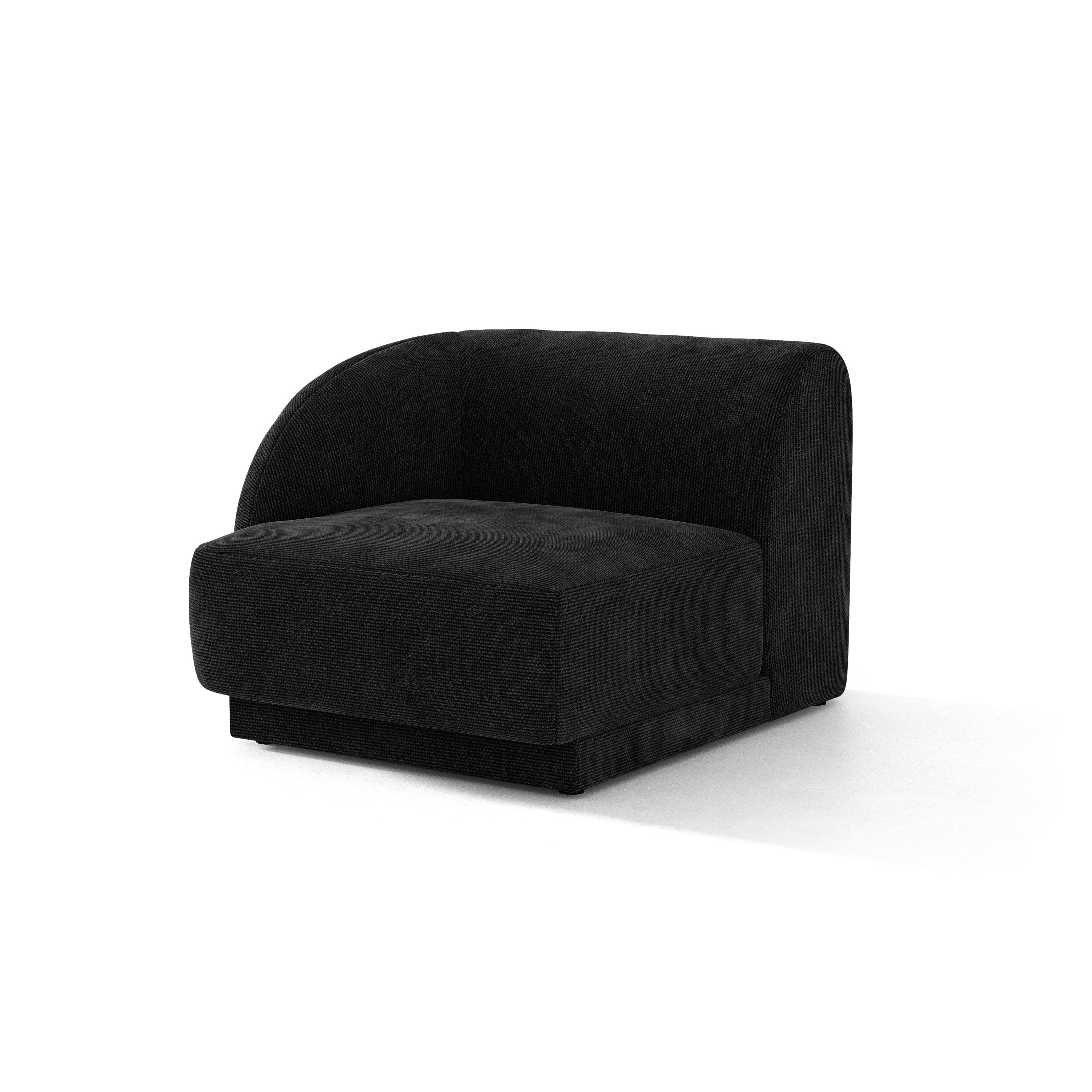Modulaire bank MILEY - linker module zwarte chenille zijdeachtig