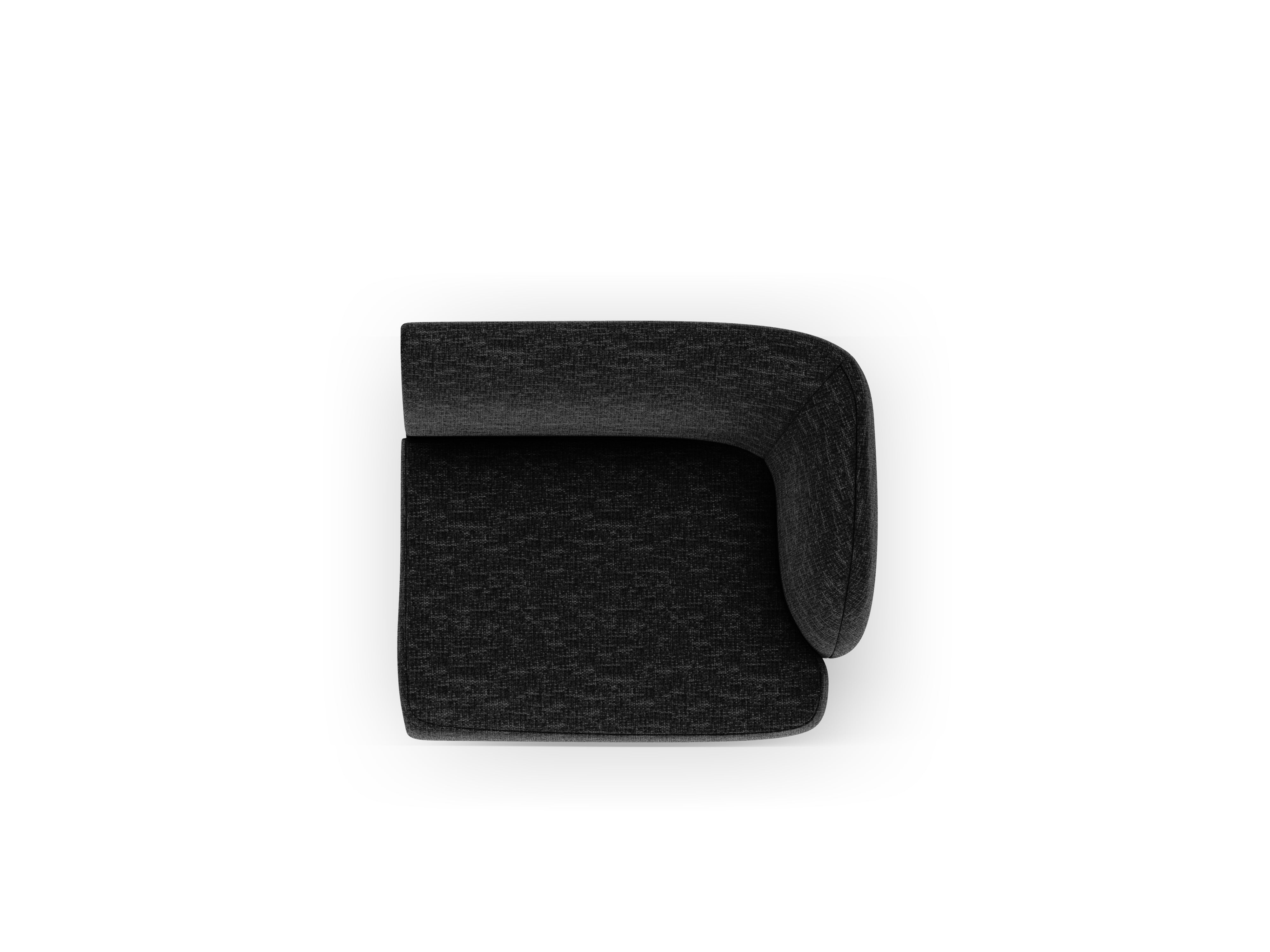 MILEY Modular Sofa - Right Side Module Black Silky Chenille