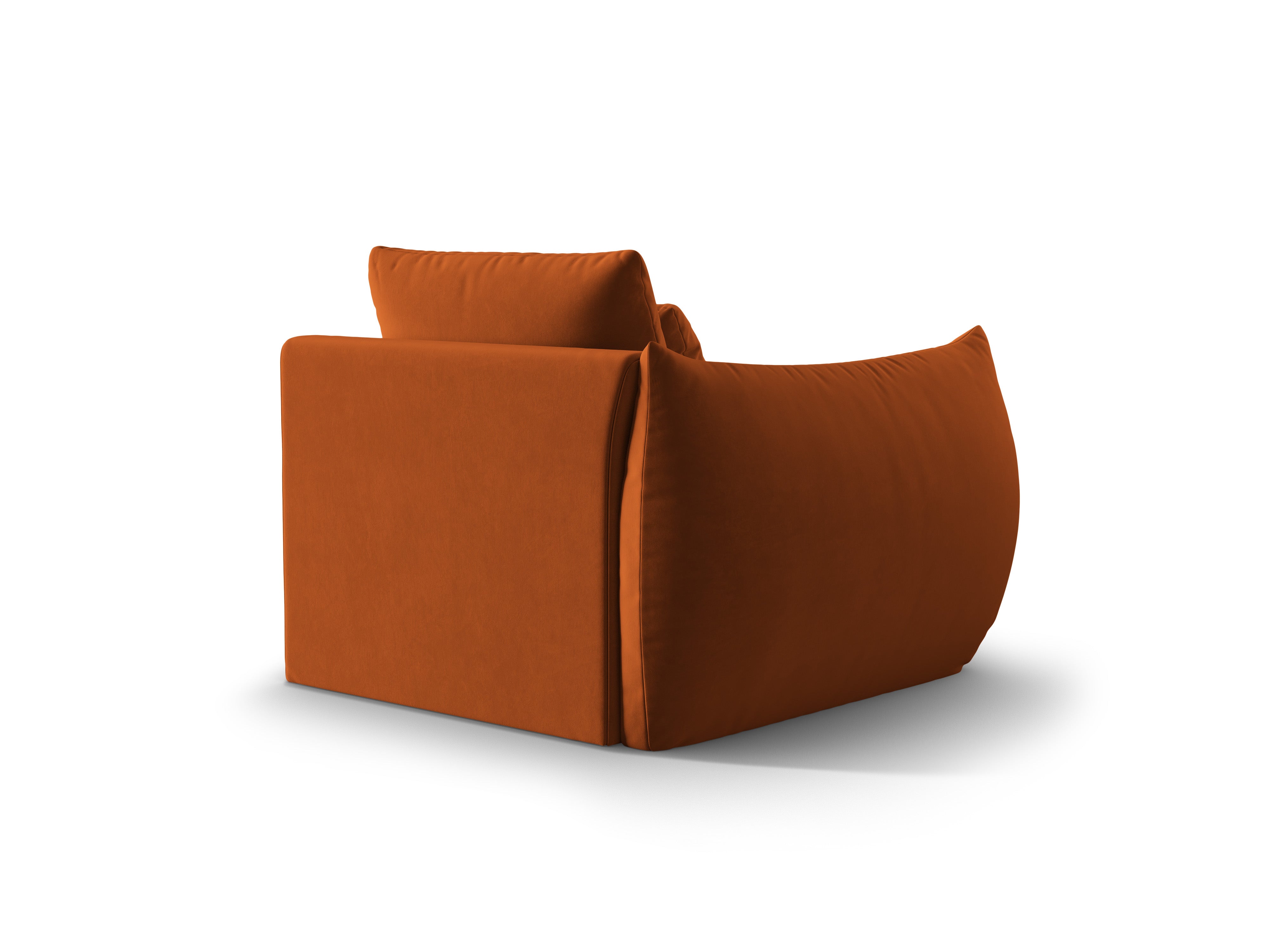 Modulares Samtsofa BLOOM - linkes Element Terrakotta