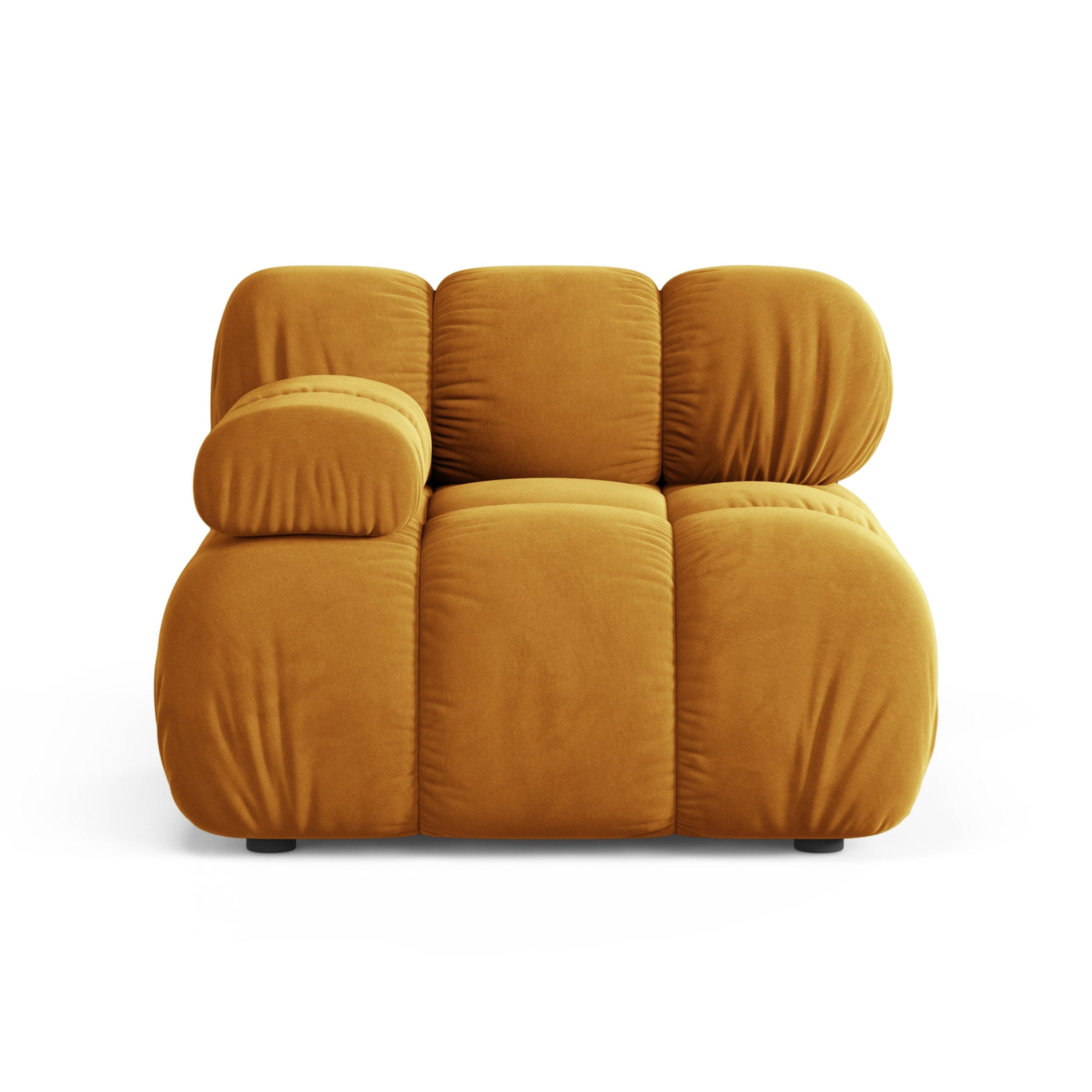 Modulaire bank BELLIS - linkermodule in mosterdkleurig fluweel