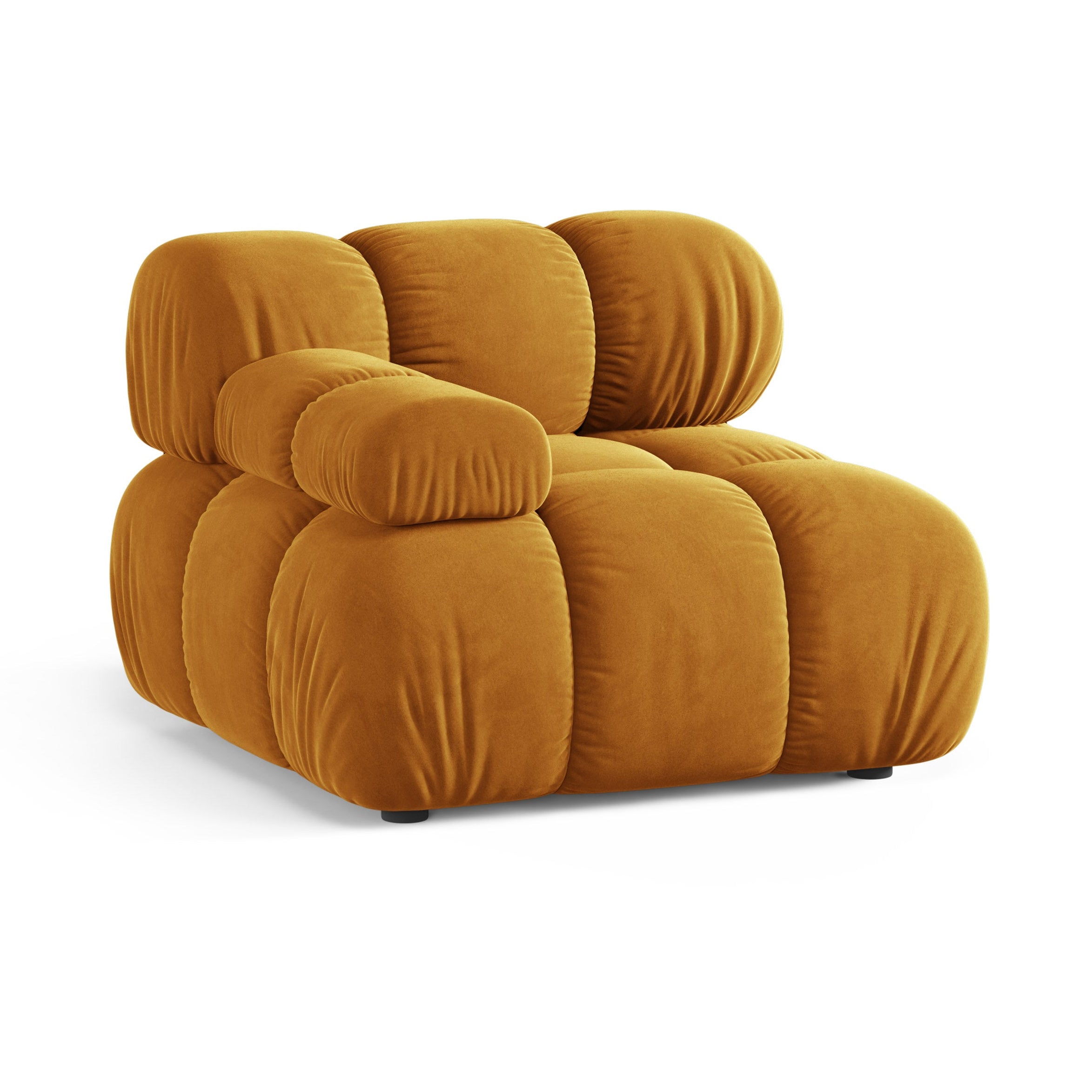 Modulaire bank BELLIS - linkermodule in mosterdkleurig fluweel